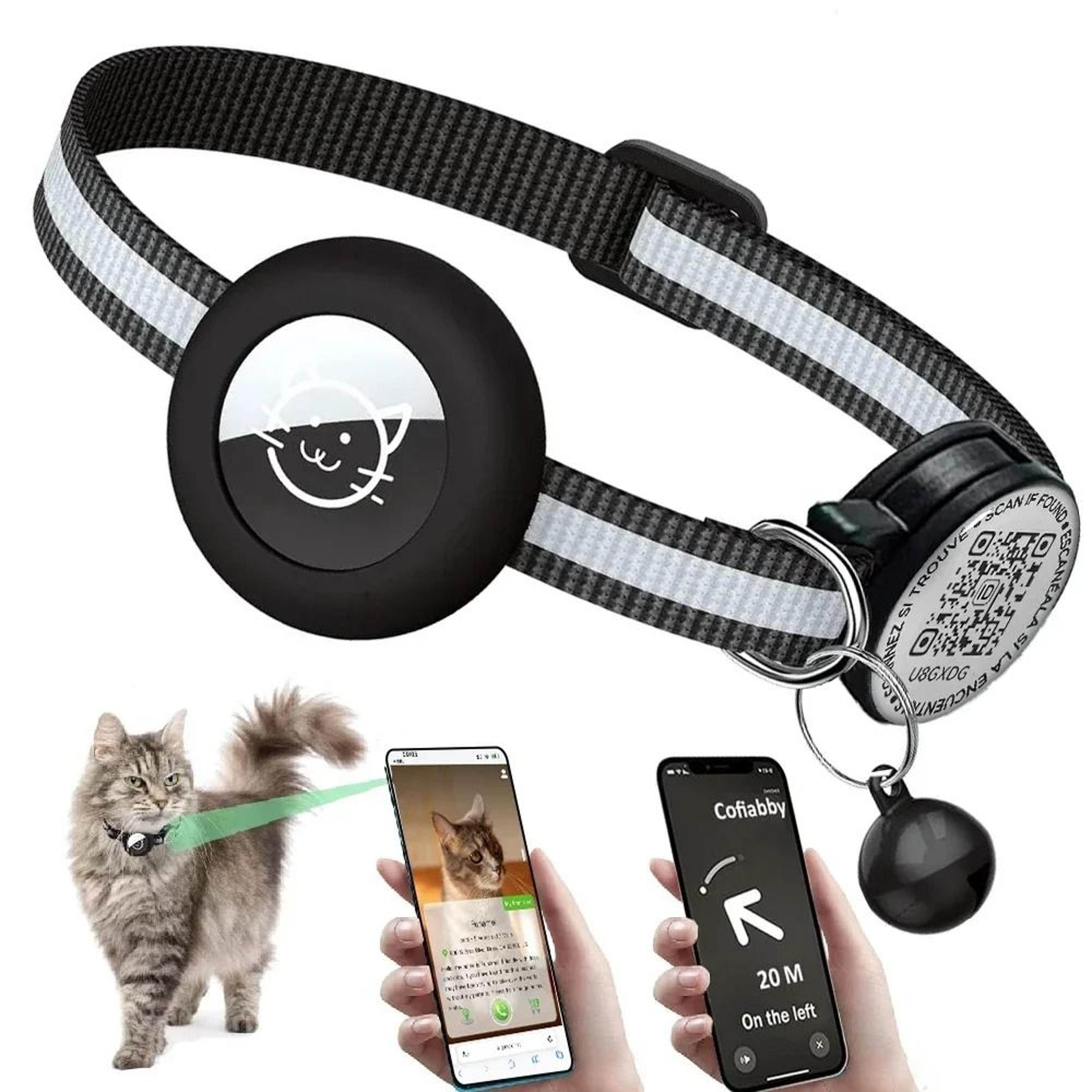 smarttrack reflective cat collar with airtag holder & qr id tag