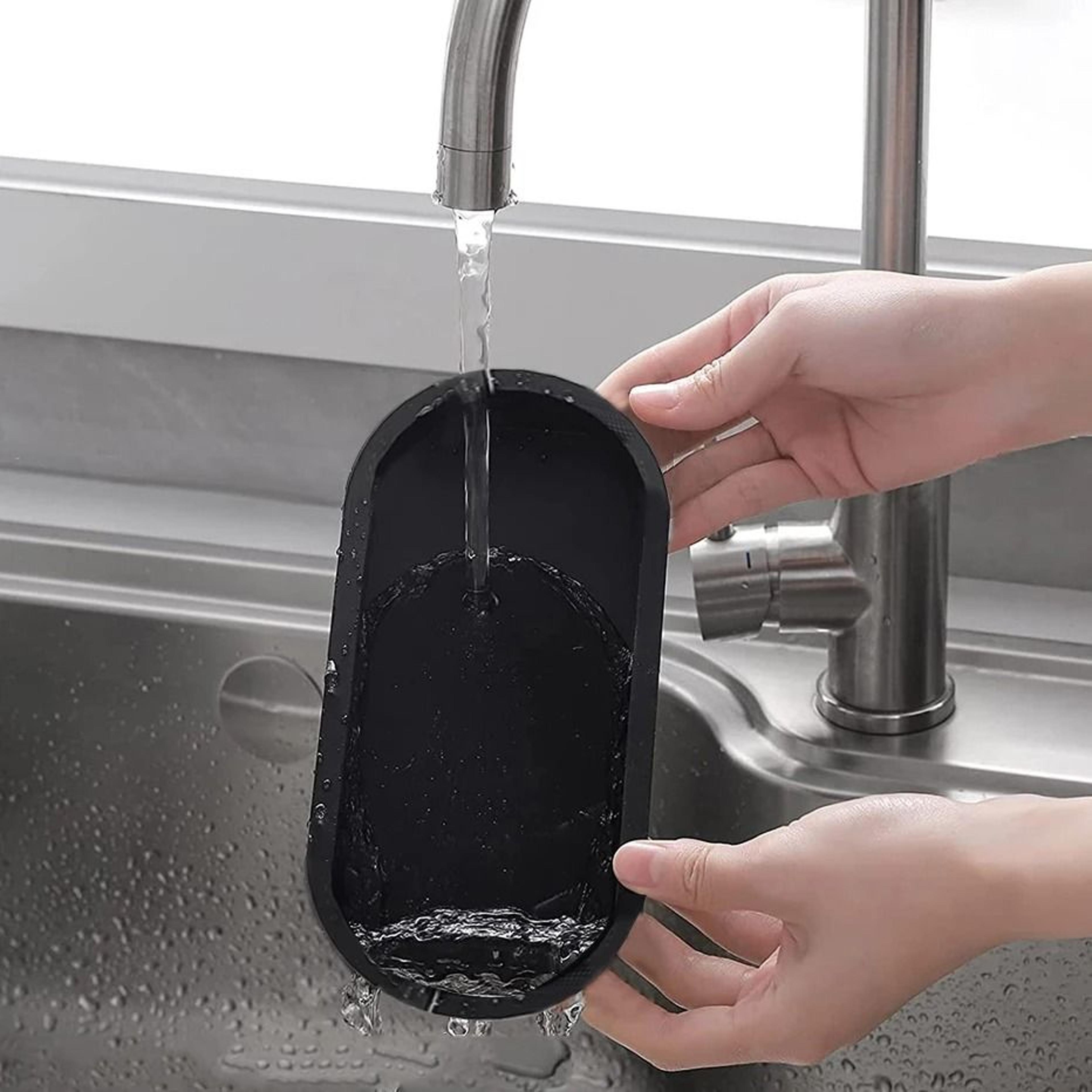 Elegance Oval Silicone Vanity Tray  Countertop Organizer For Soap Dispensers Perfume  Bathroom Esse 5