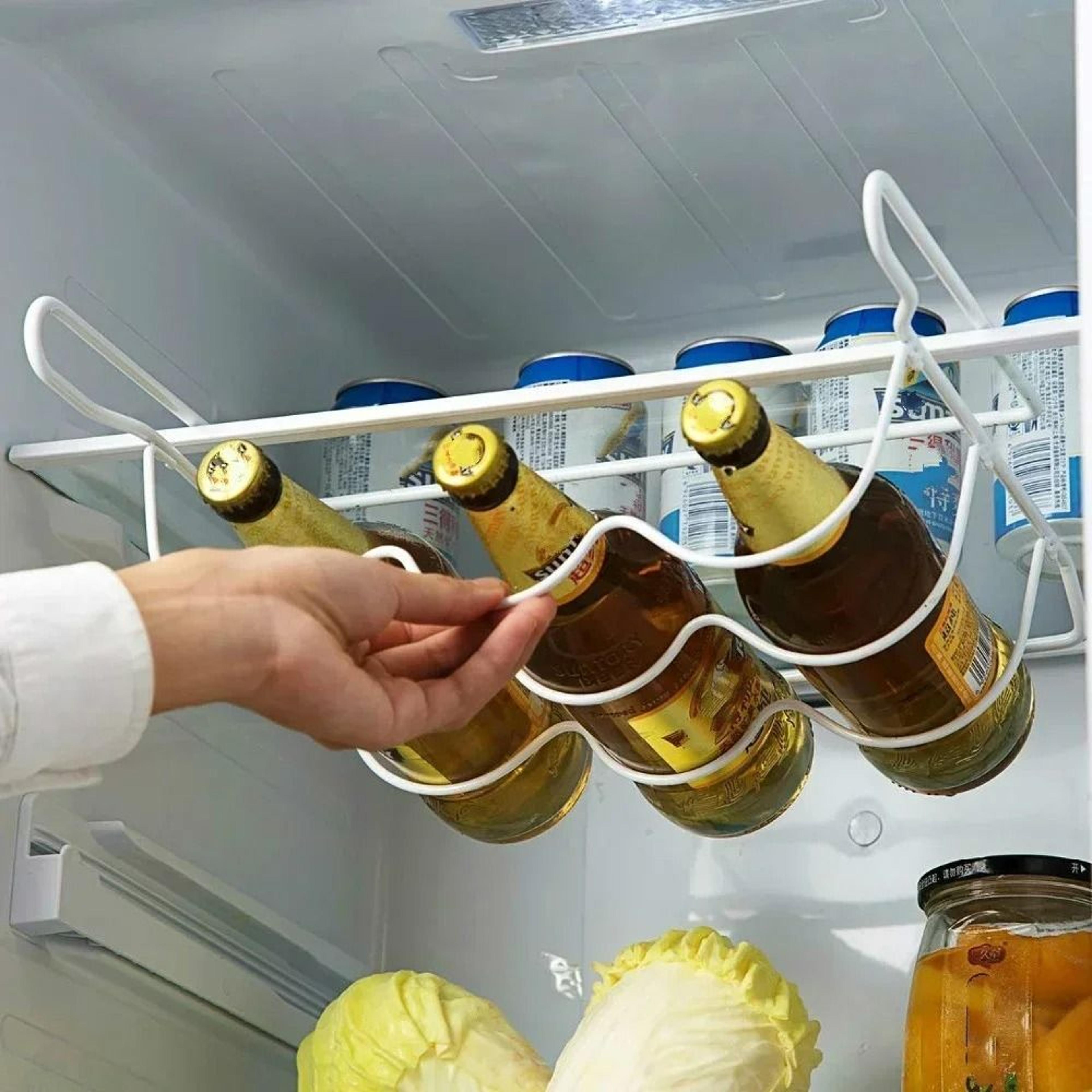 ChillStack Refrigerator Bottle Organizer Rack  SpaceSaving Wine  Beverage Storage Shelf 0