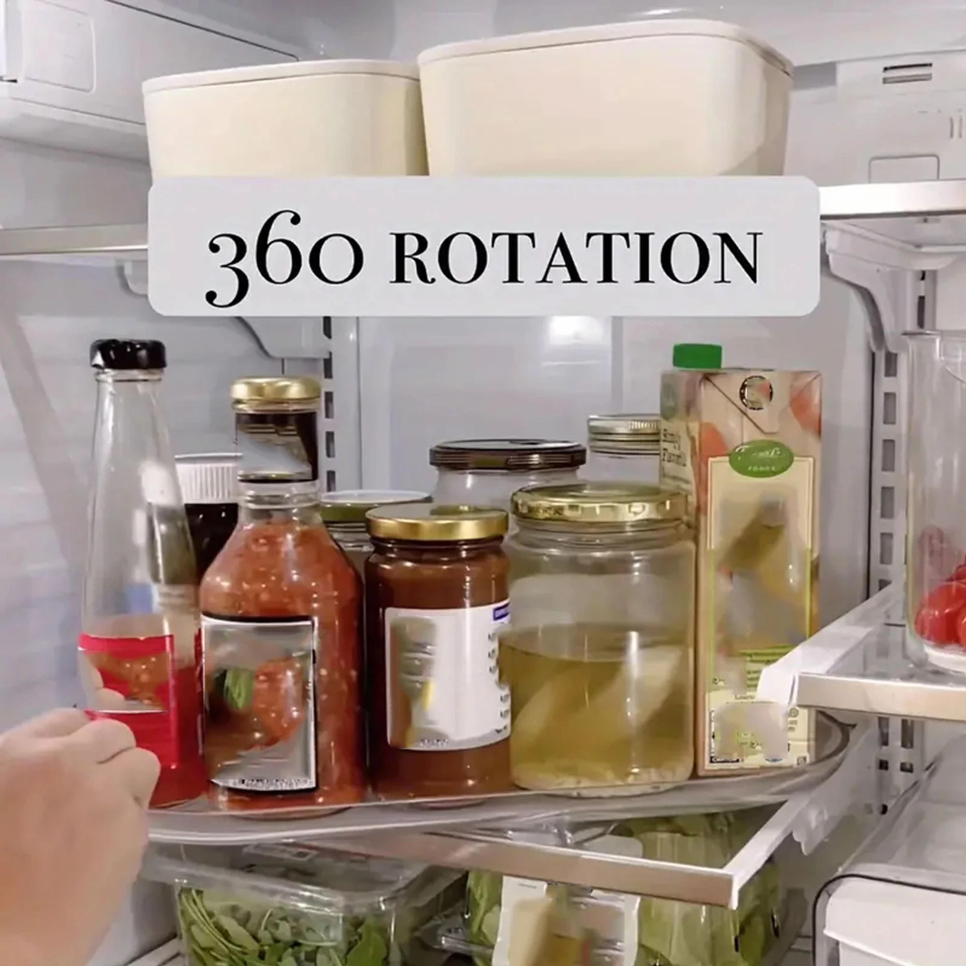 SpinStore 360 Rotating Refrigerator Organizer Tray  MultiPurpose Turntable For Spices Condiments  K 0