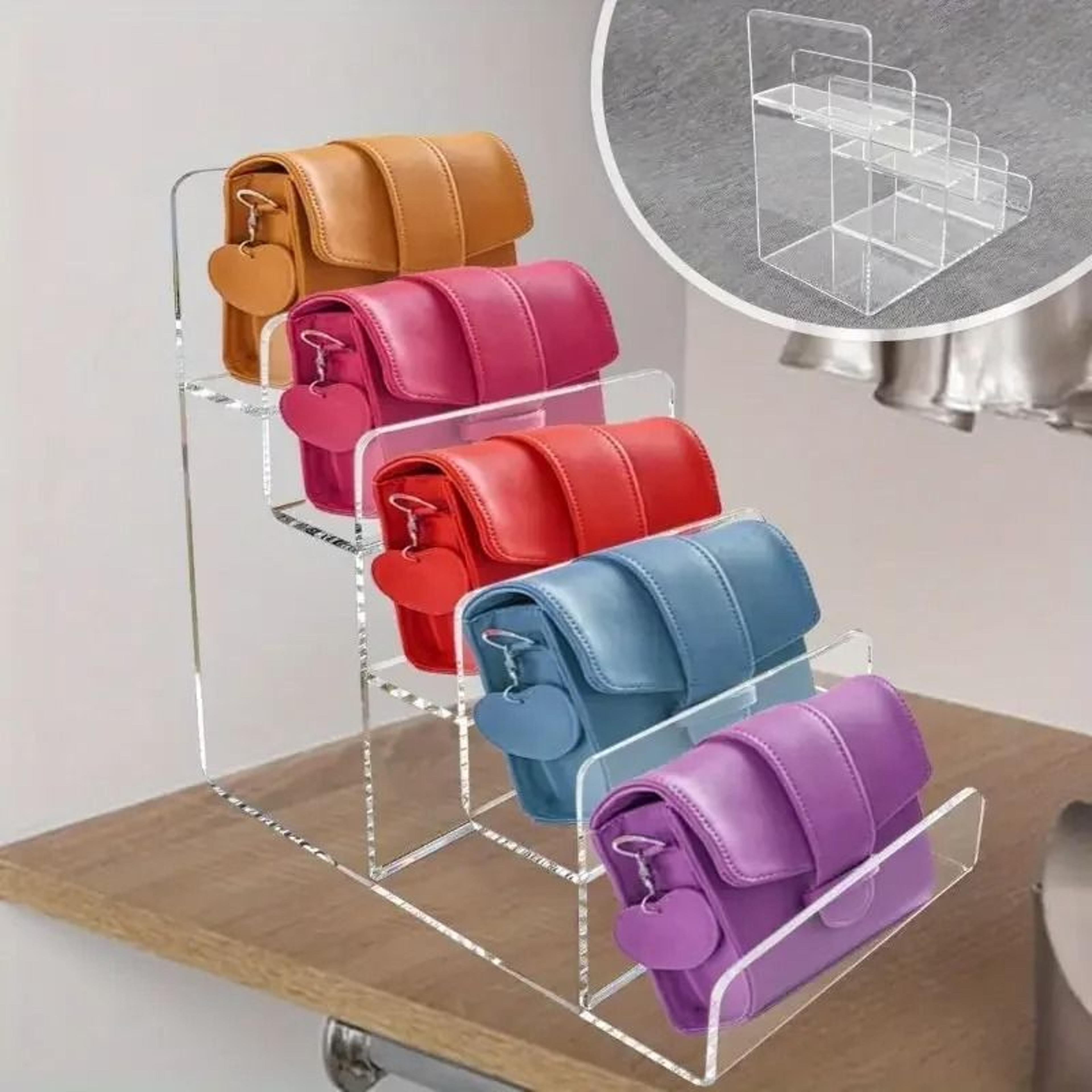 CrystalTier Acrylic Display Risers  Transparent MultiLevel Organizer For Handbags Jewelry  Cosmetic 0