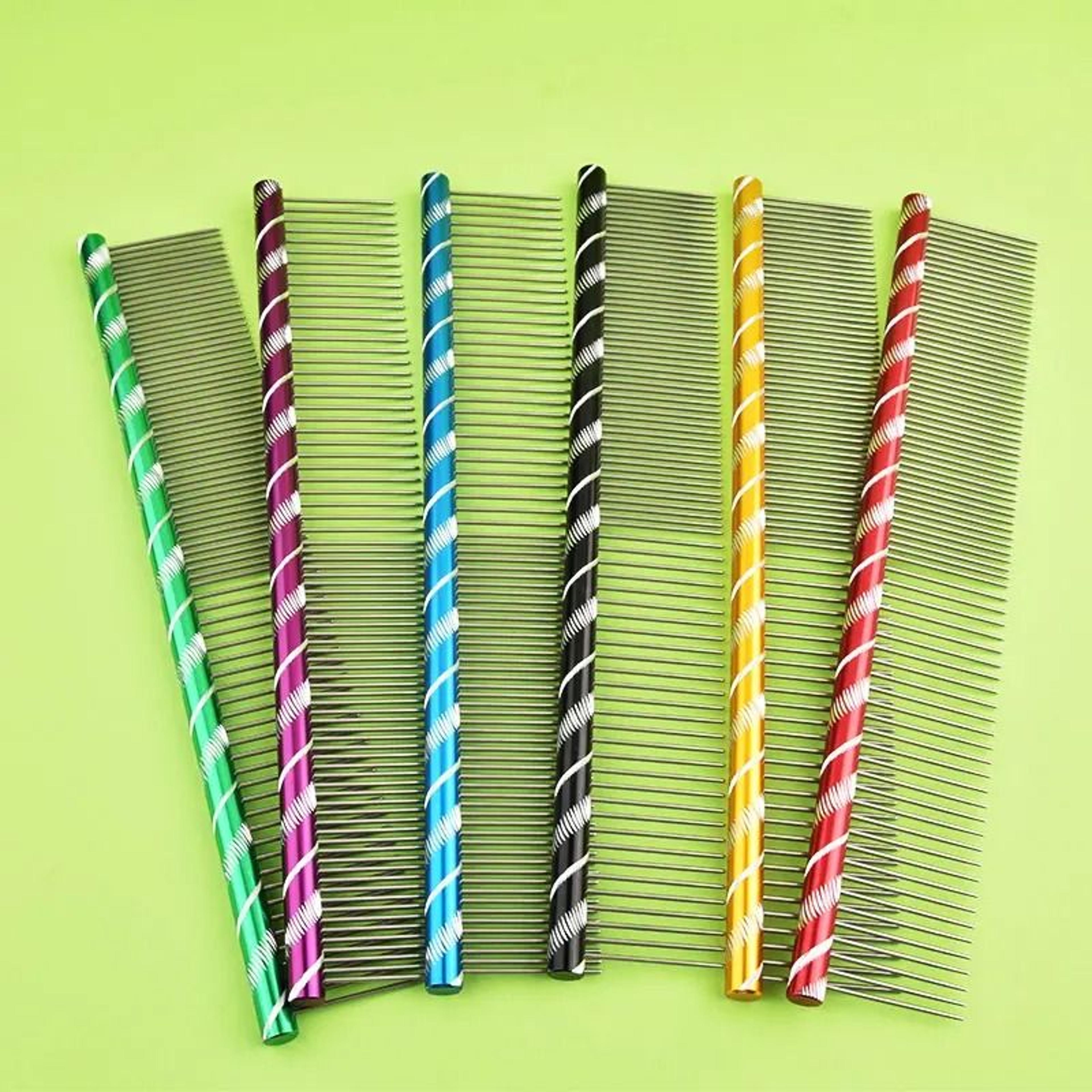 progroom stainless steel pet comb – lightweight detangling & cleaning comb for cats and dogs