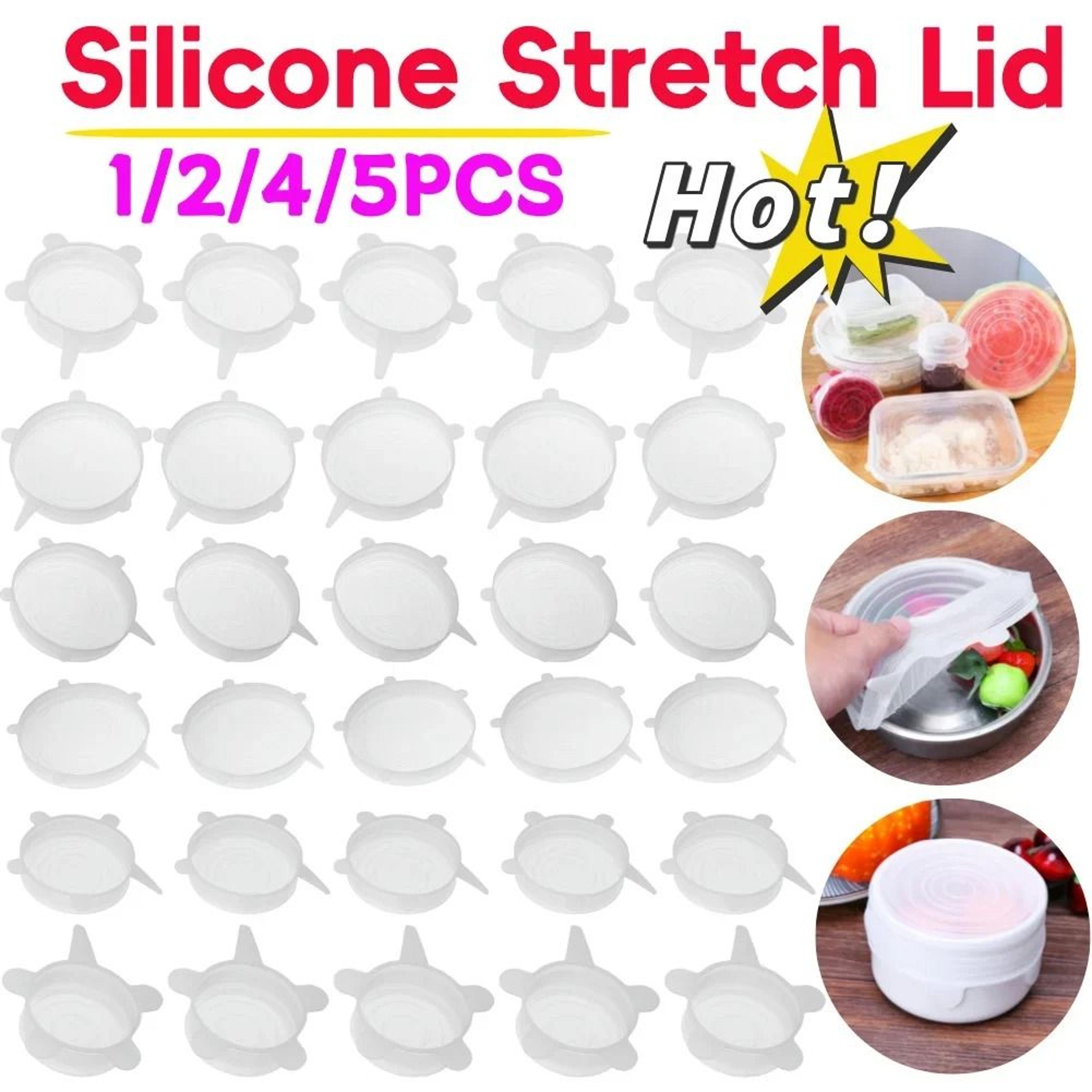 reusable stretch silicone food lids set for bowls, pots, pans, and food storage containers