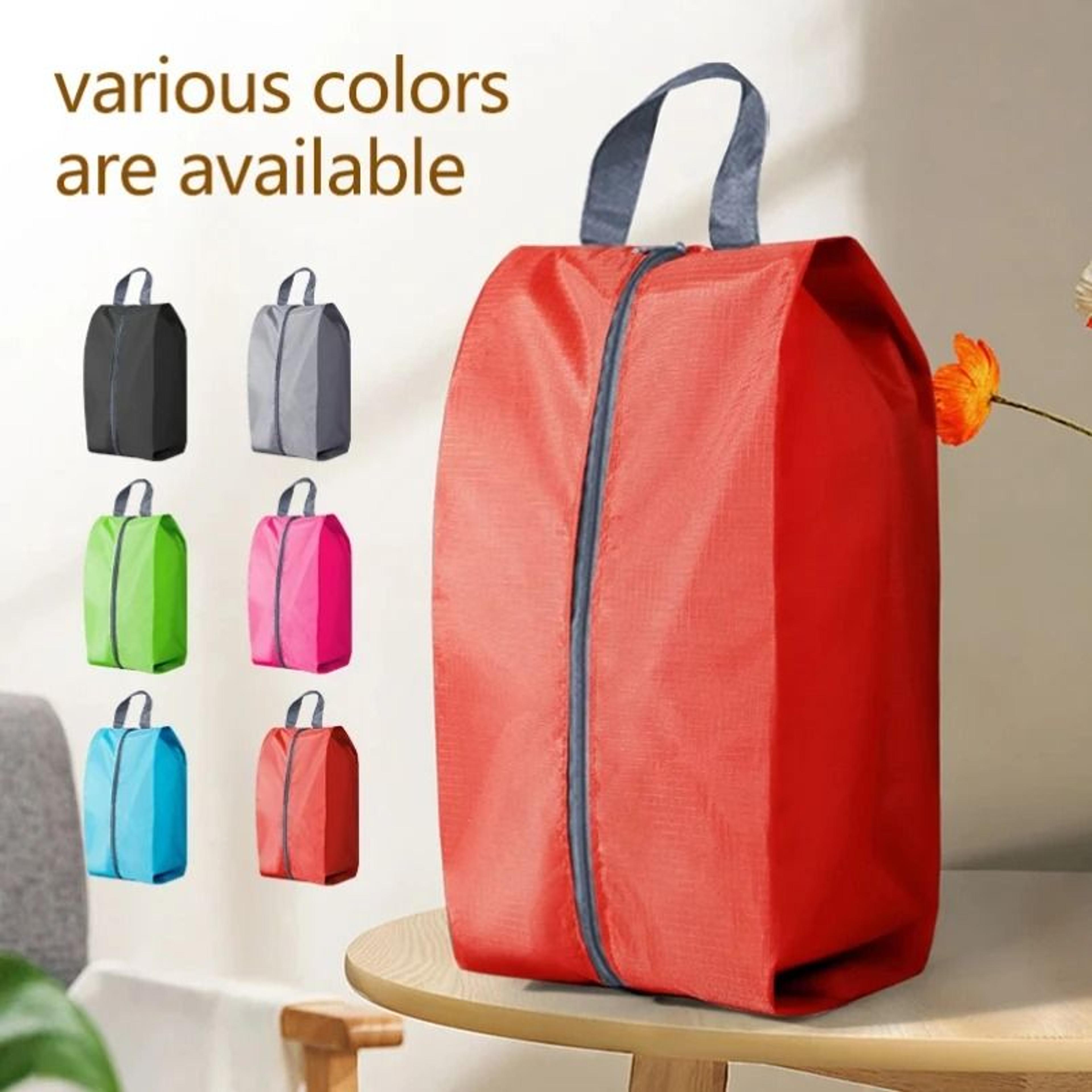 waterproof travel shoe storage bag with zipper closure and dustproof organizer pocket