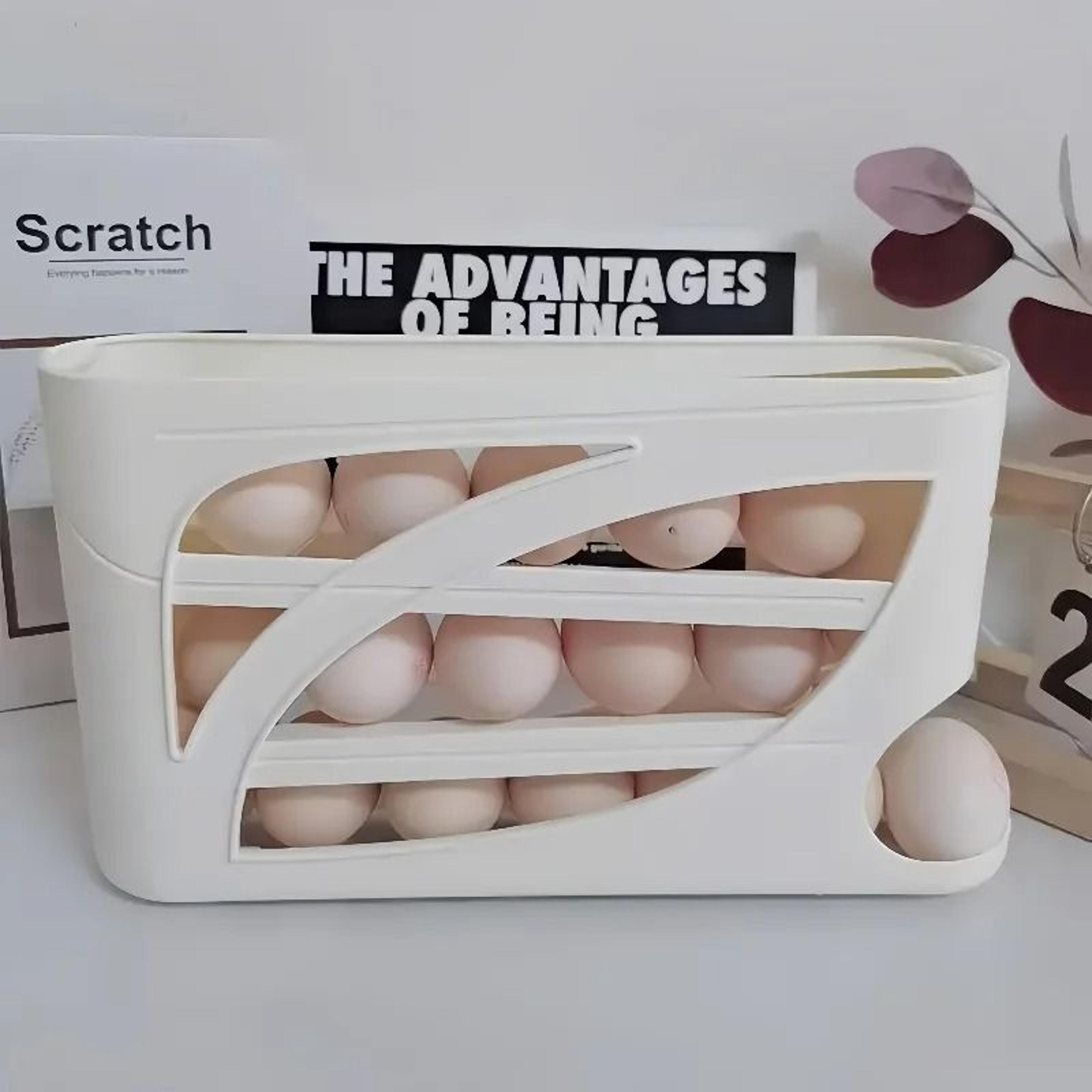 Automatic Rolling Egg Storage Rack  SpaceSaving Egg Holder For Refrigerator With Gravity Feed Desig 2