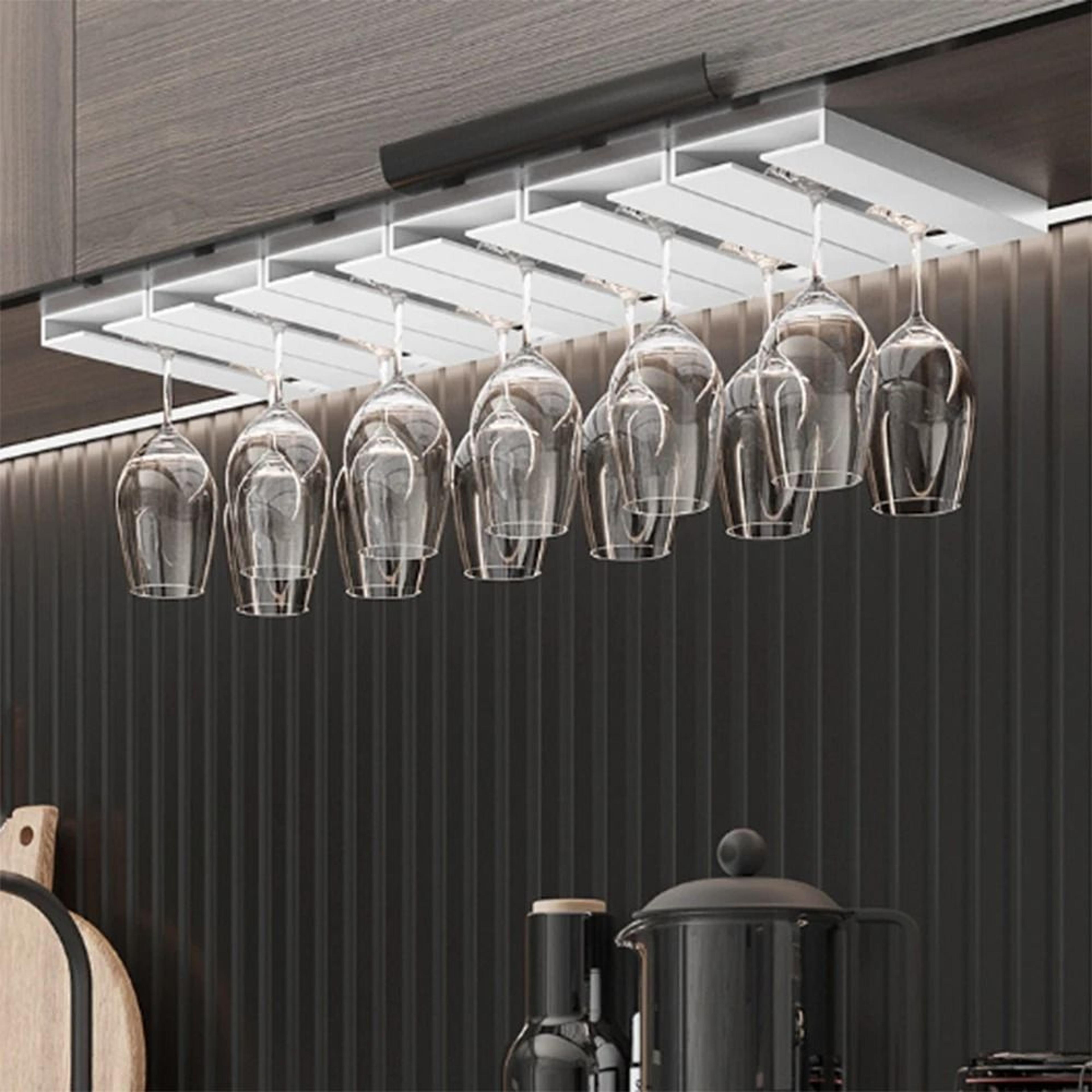Under Cabinet Wine Glass Holder Rack For SpaceSaving Kitchen And Bar Storage 0