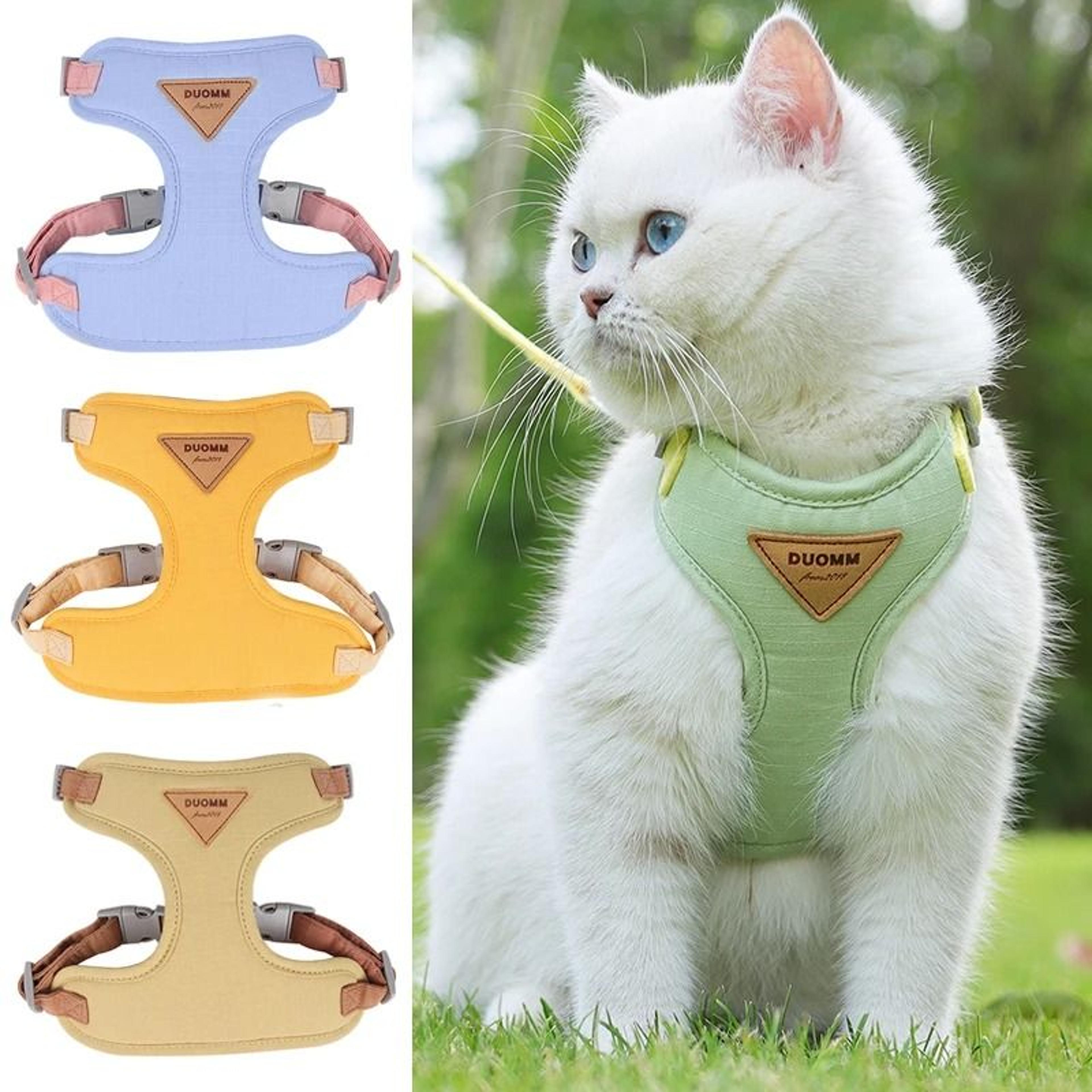 Cozy Soft Adjustable Cat Harness And Leash Set For Safe Outdoor Walks And Adventures 0