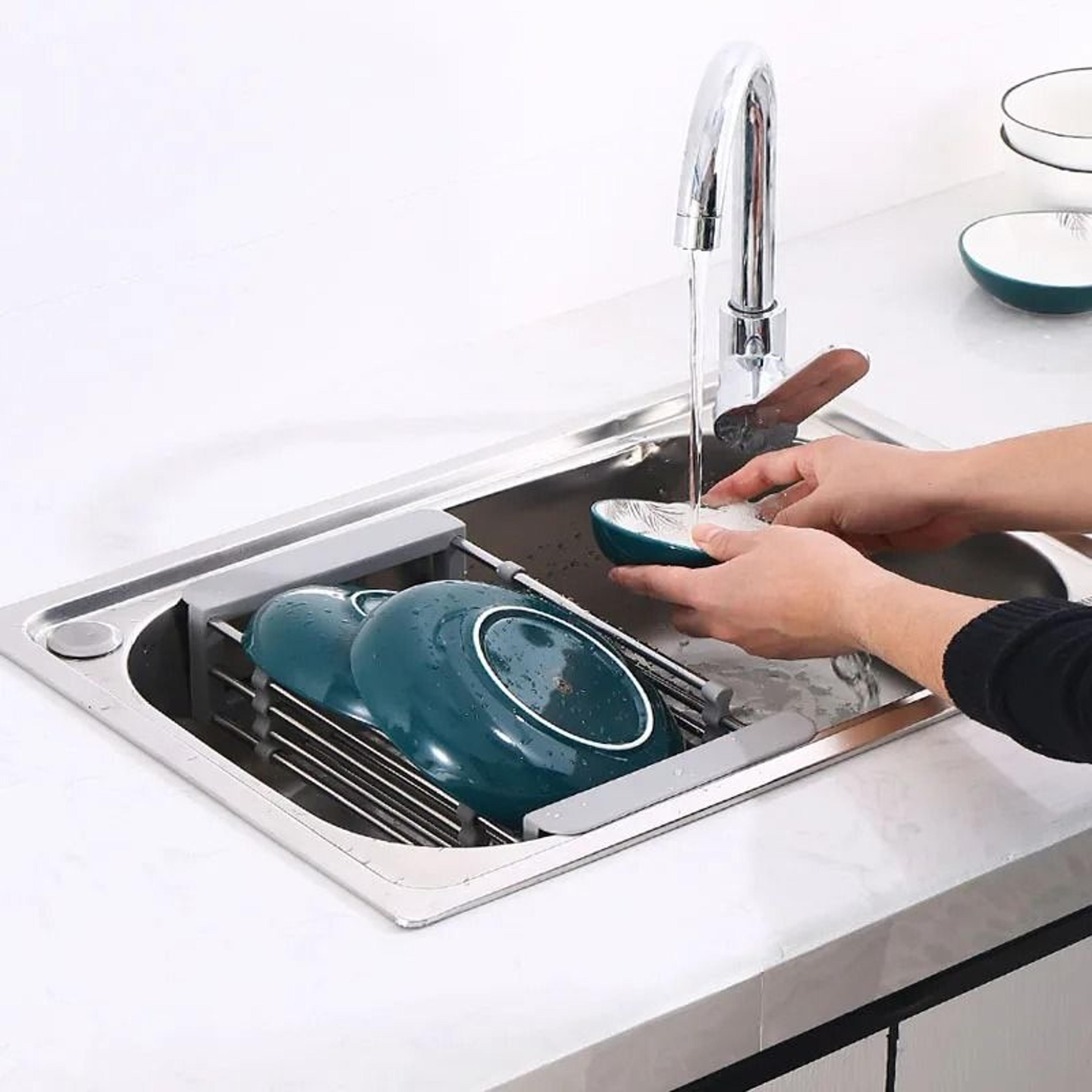 Expandable Over Sink Dish Drying Rack And Kitchen Drainboard Organizer 4