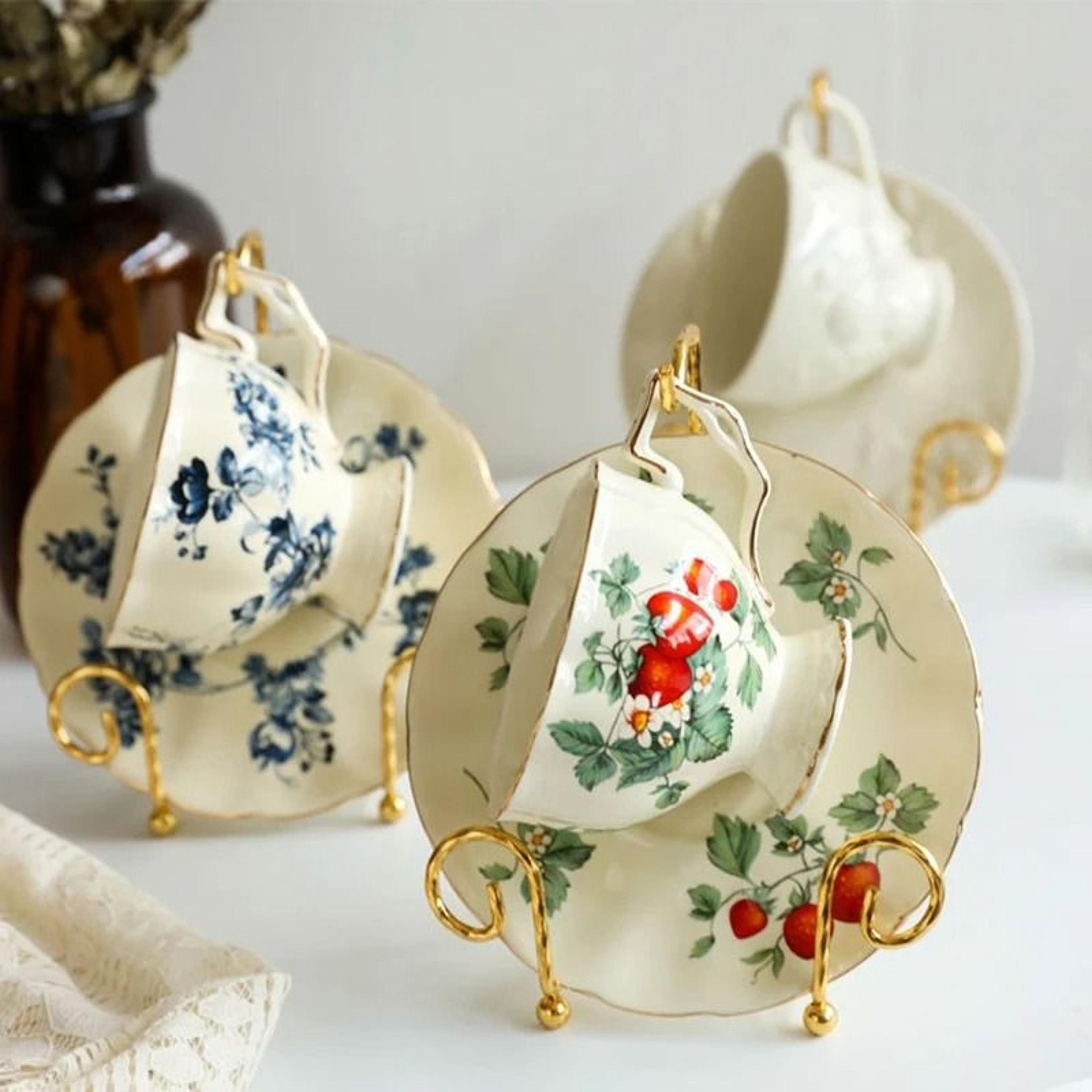 Metal Tea Cup And Saucer Display Rack 4