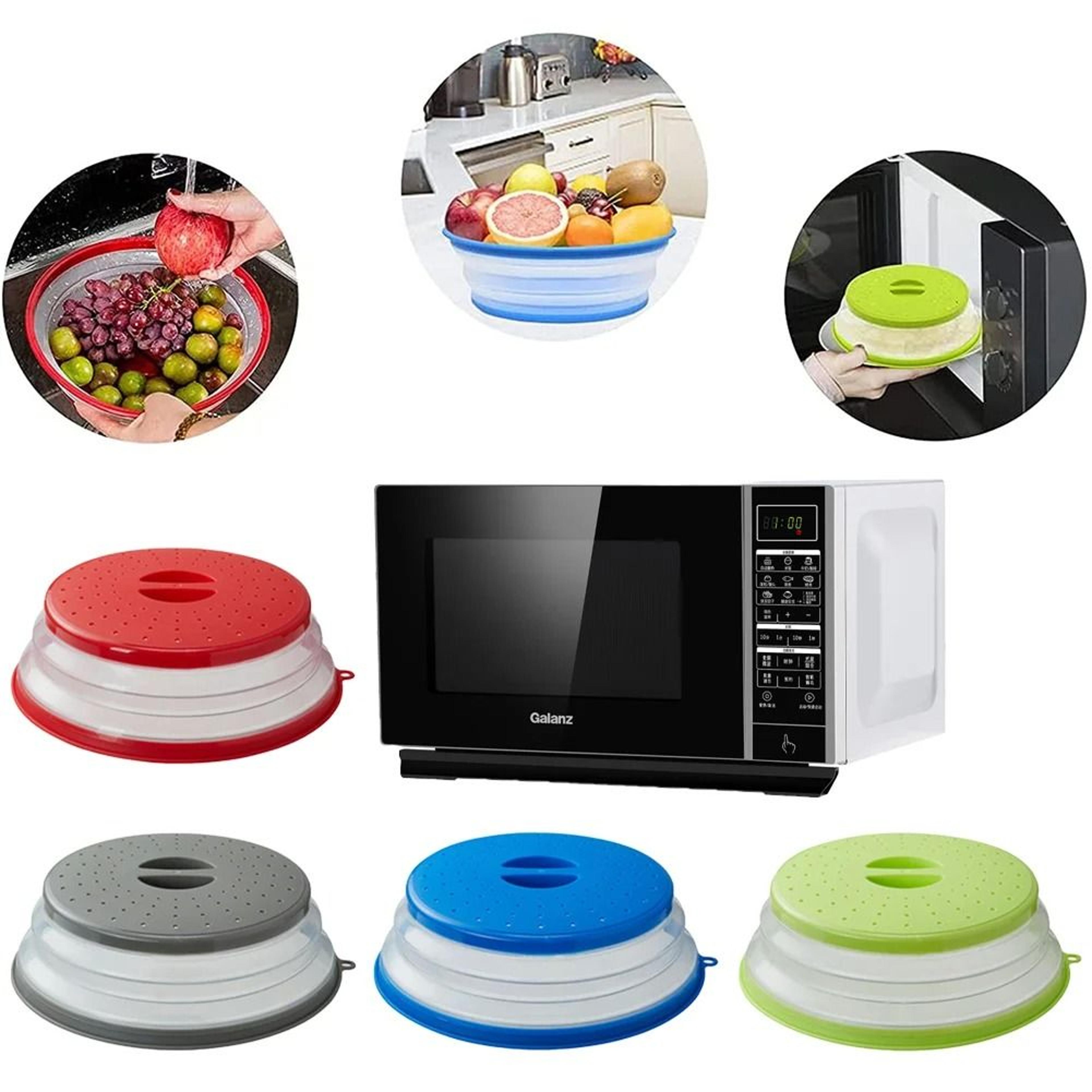 Folding Silicone Microwave Splatter Cover With Hook 1