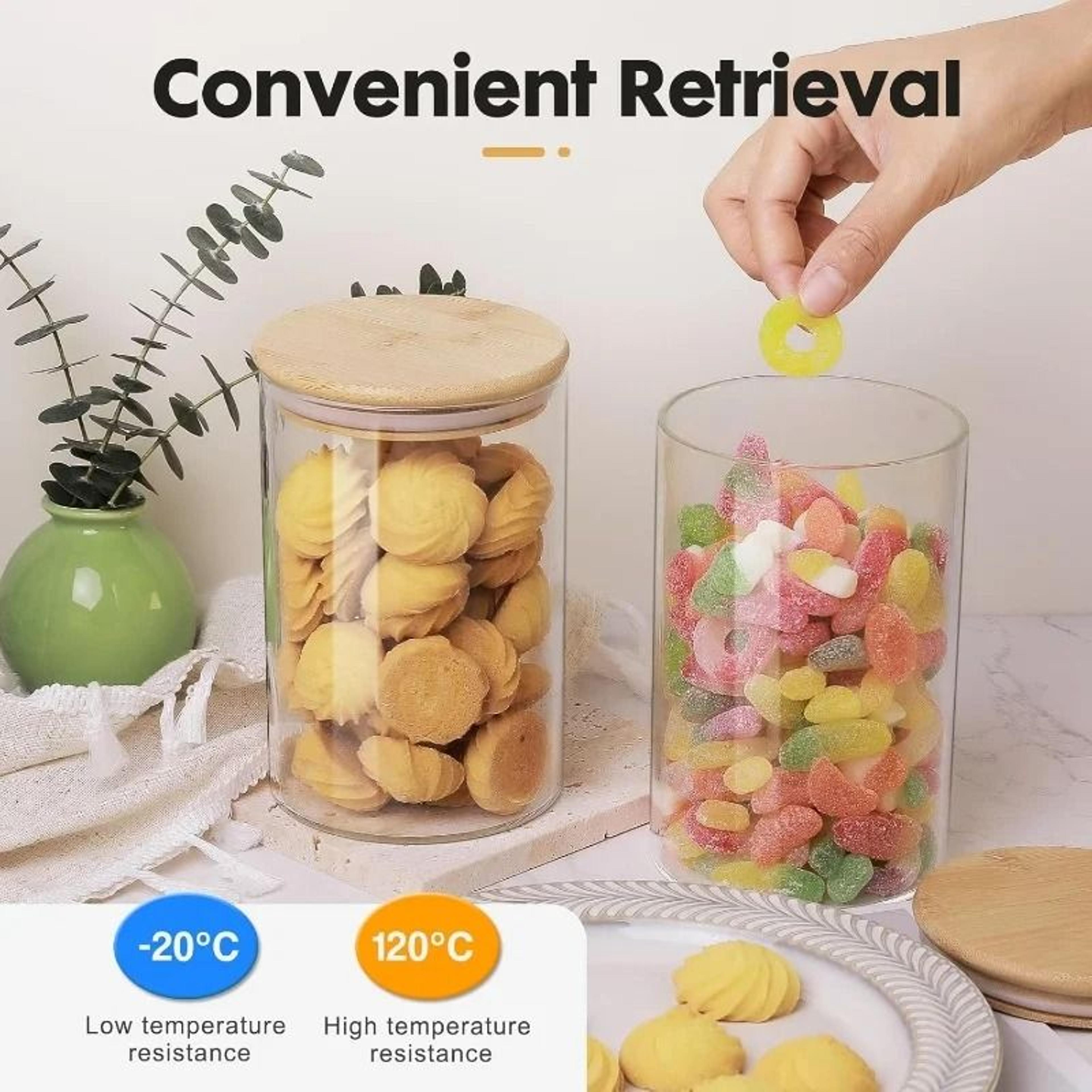 Glass Storage Jar Set With Bamboo Lids 4