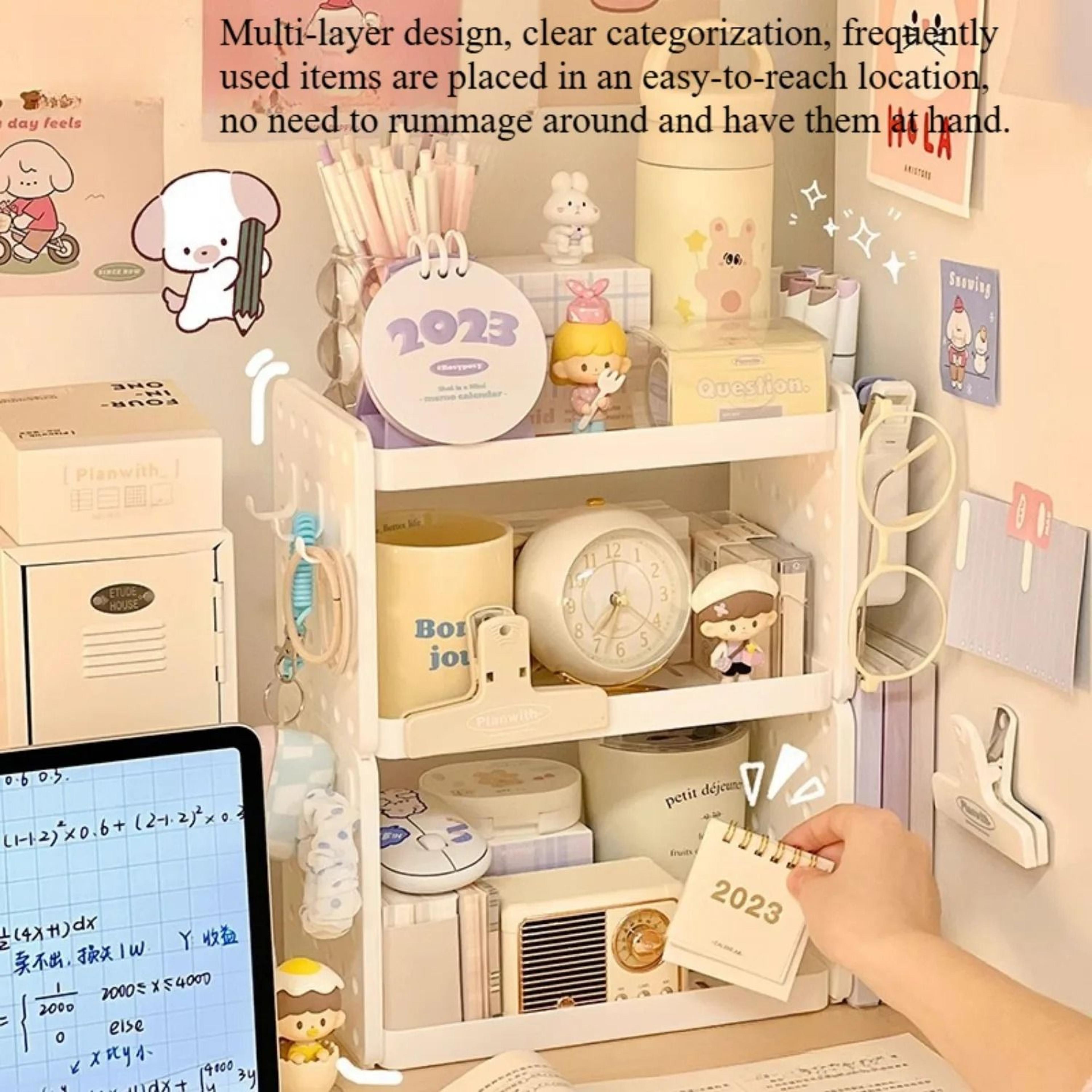 3 Tier Multifunctional Desktop Organizer Shelf With Pen Holder 2