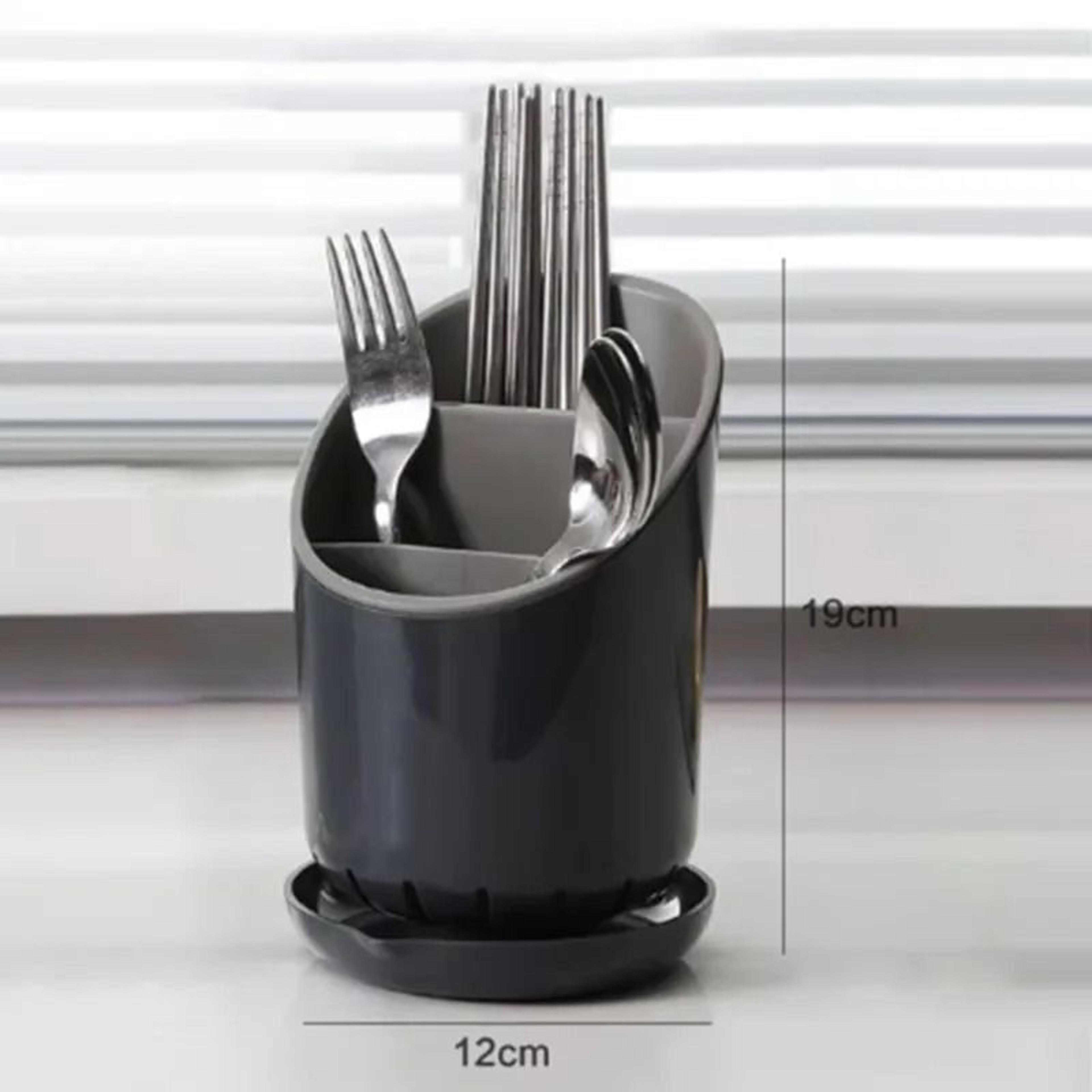 Plastic Cutlery Holder And Draining Rack For Kitchen Utensils 7