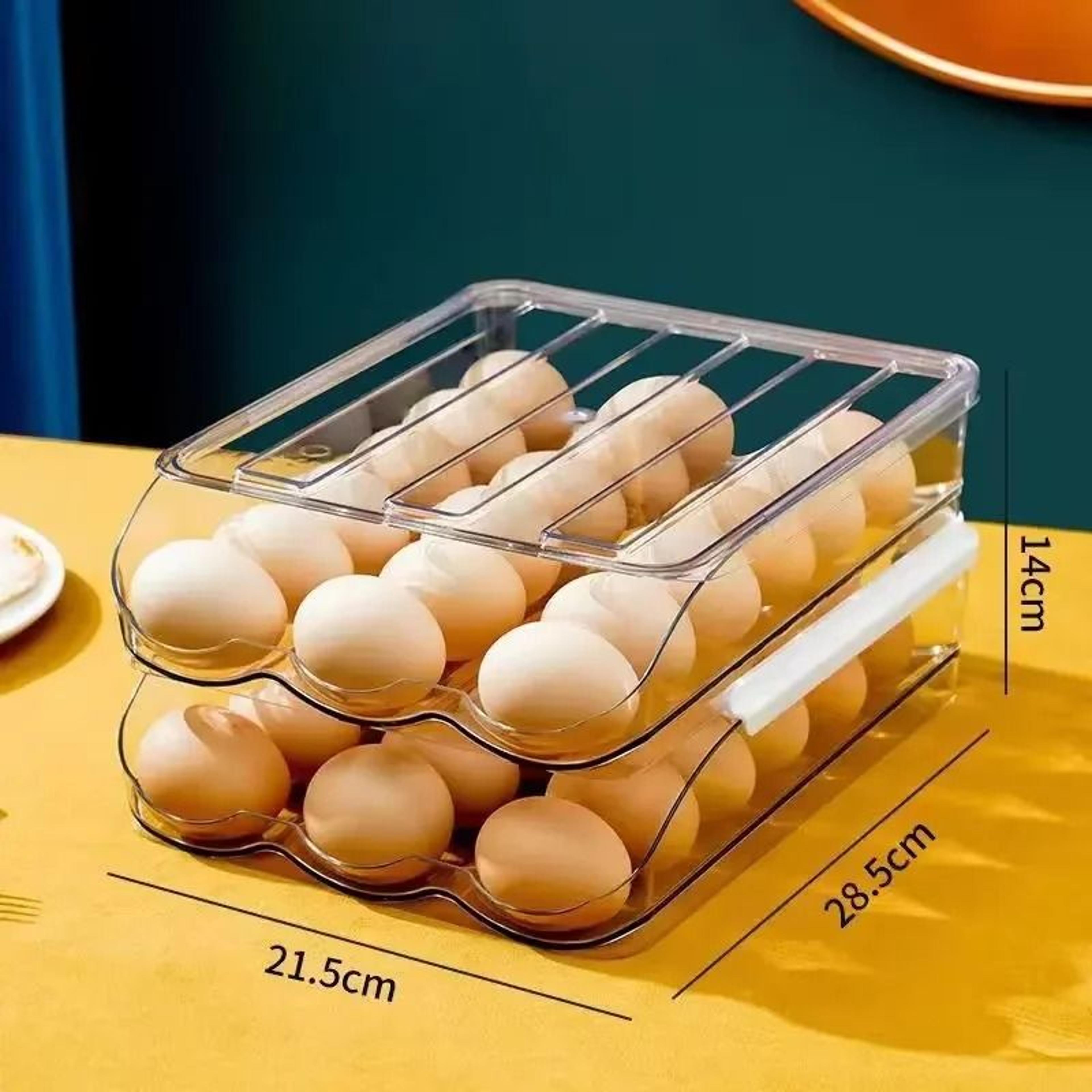 Automatic Rolling Multi Layer Egg Holder For Refrigerator Storage 7