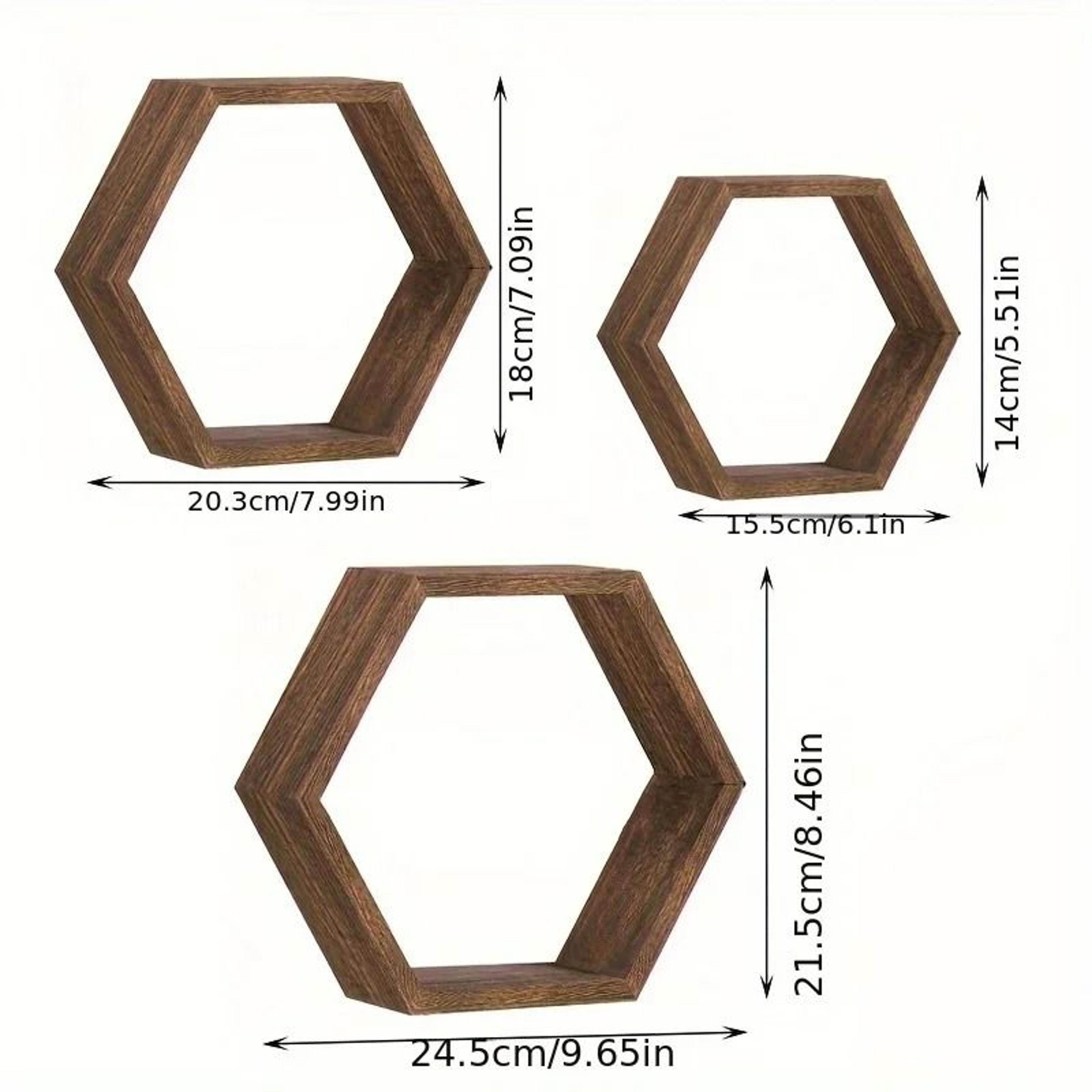 Hexagon Floating Wall Shelf For Bathroom And Bedroom Decor 6