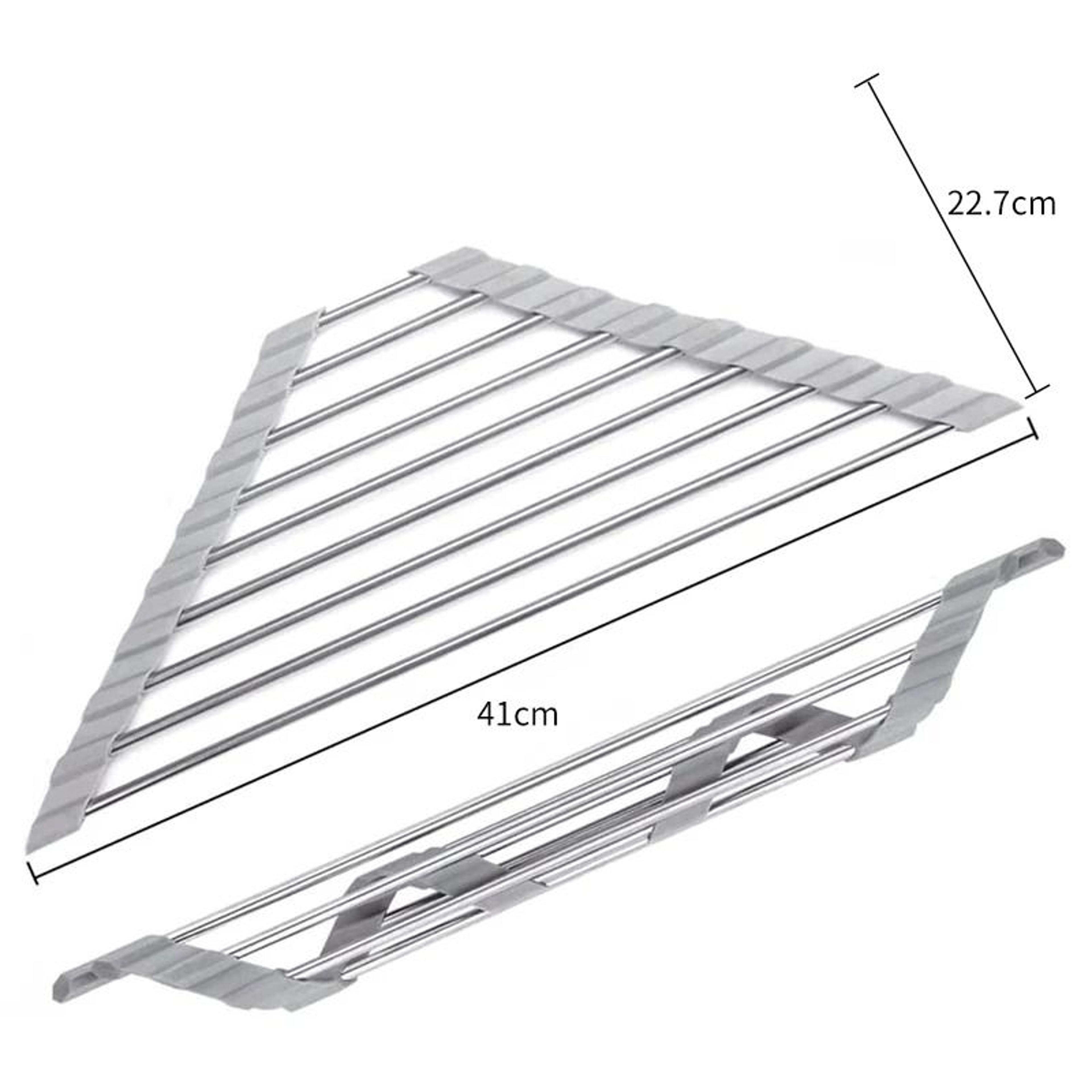 Triangle Roll Up Dish Drying Rack For Sink Corner 6