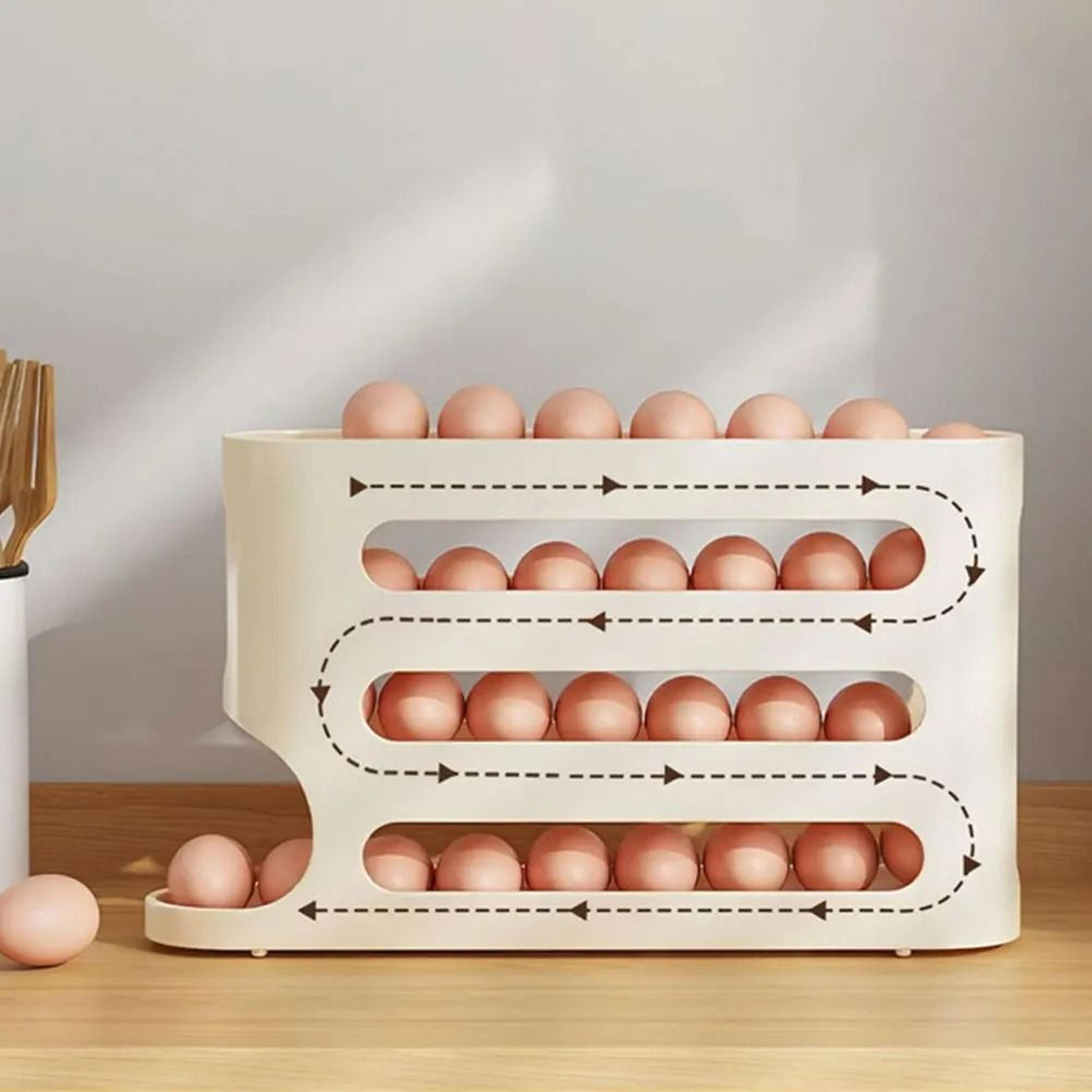 RollFlow 4Tier Auto Rolling Egg Organizer For Refrigerator Storage 1