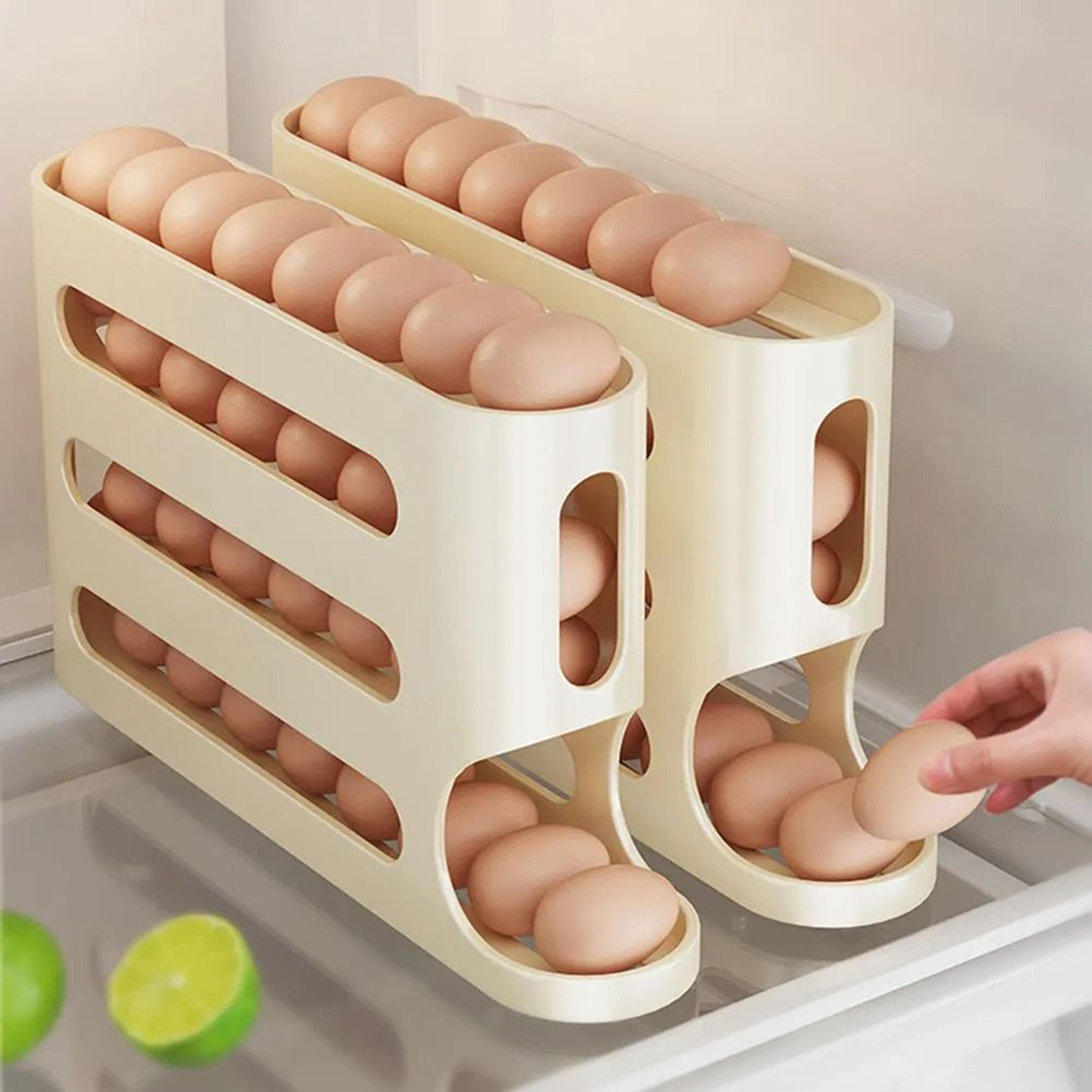 RollFlow 4Tier Auto Rolling Egg Organizer For Refrigerator Storage 2