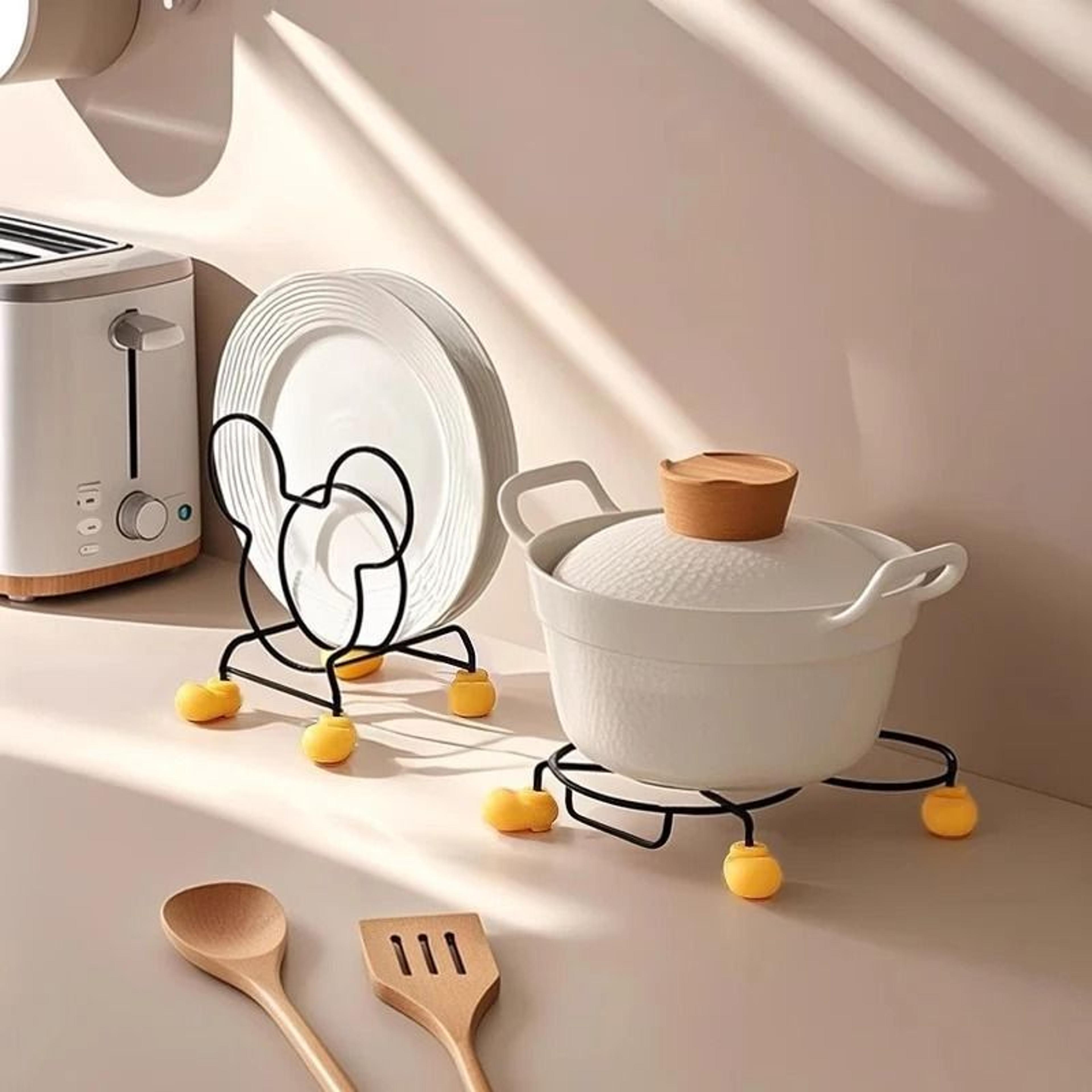 Mickey Multifunction Kitchen Insulation Rack  Pot Lid Organizer 3
