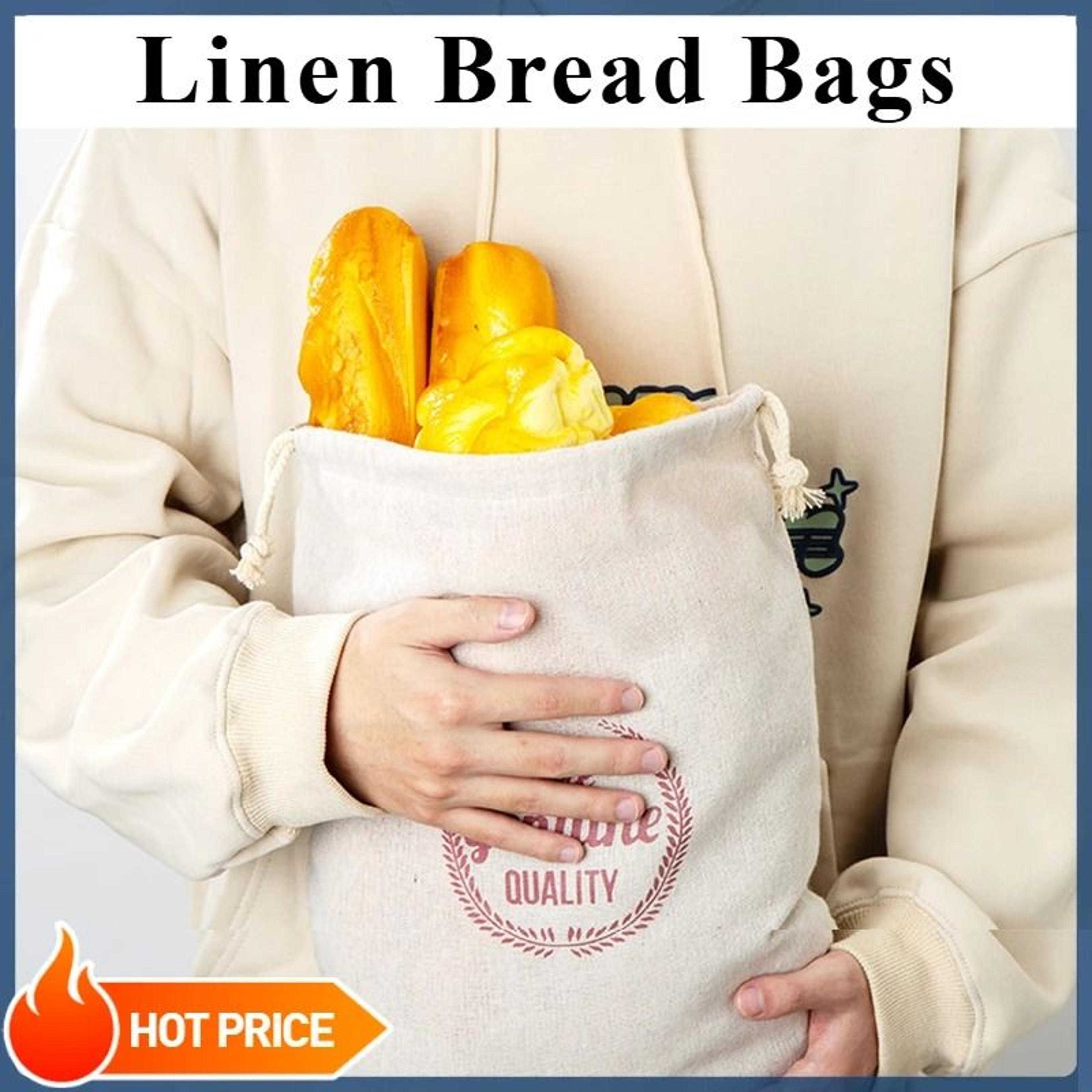Reusable Linen Bread Storage Bag With Drawstring For Homemade  Artisan Loaves 0