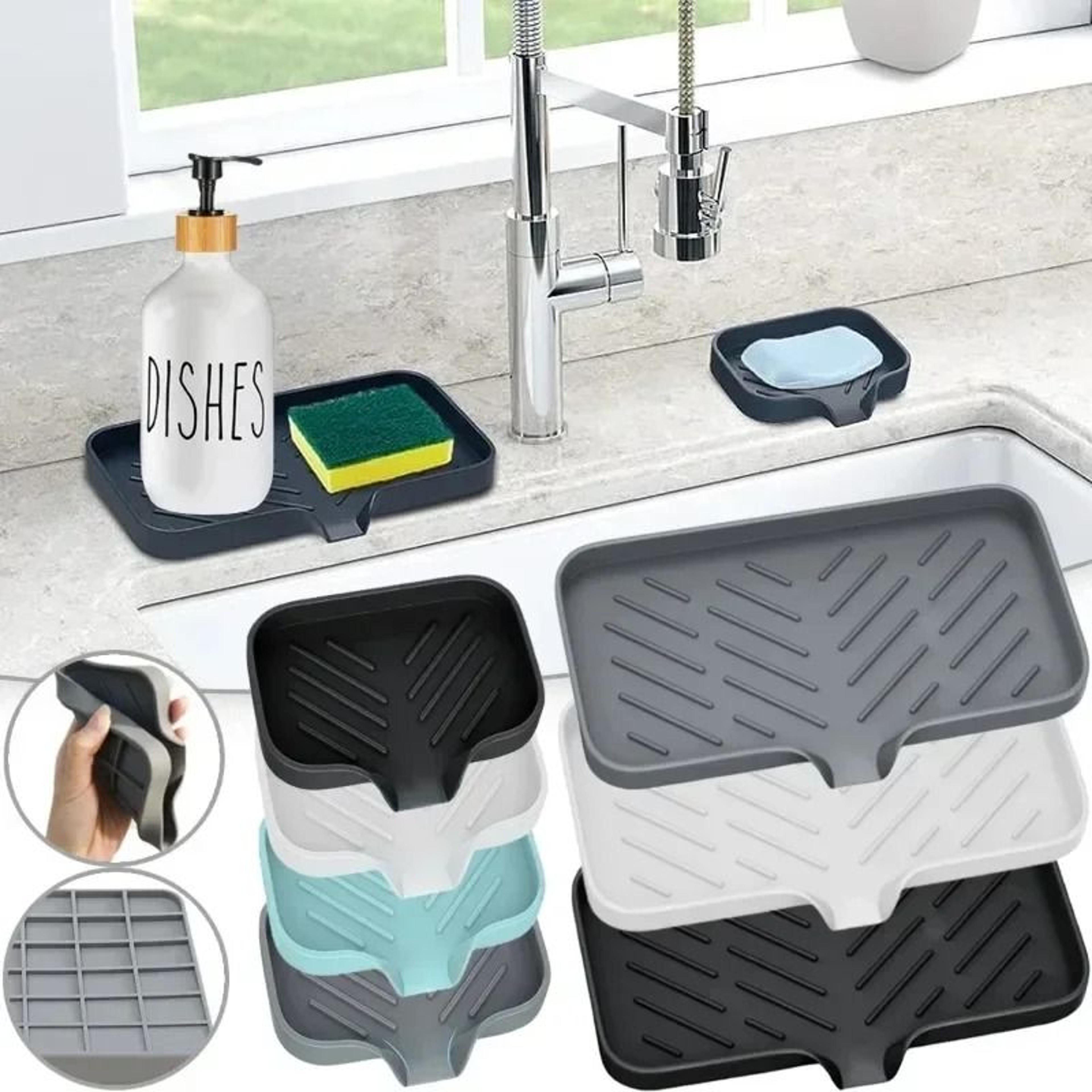 SelfDraining Silicone Sponge Holder  Soap Dish For Kitchen And Bathroom Sinks 1
