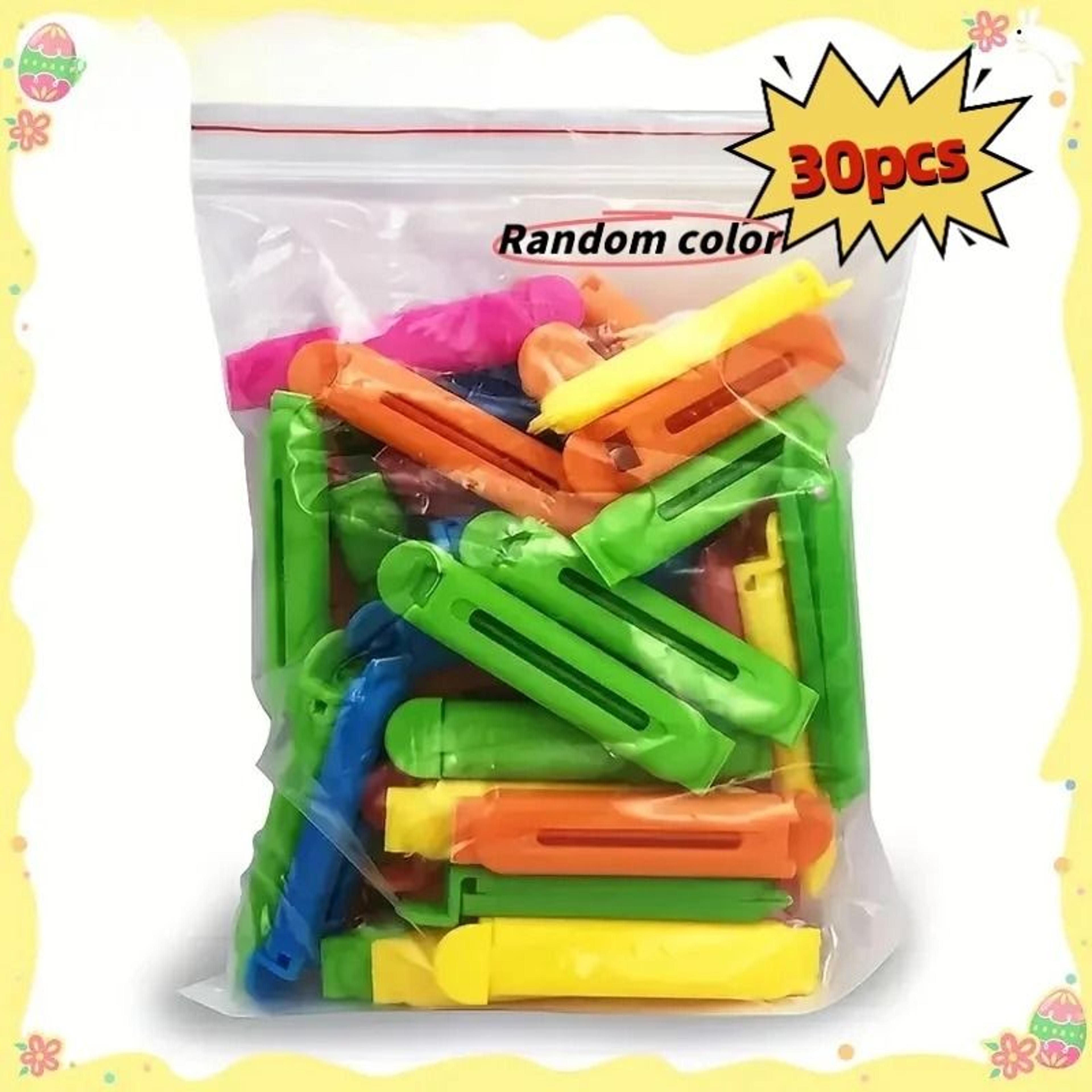 30 piece colorful food bag sealing clips for snacks, chips & kitchen storage