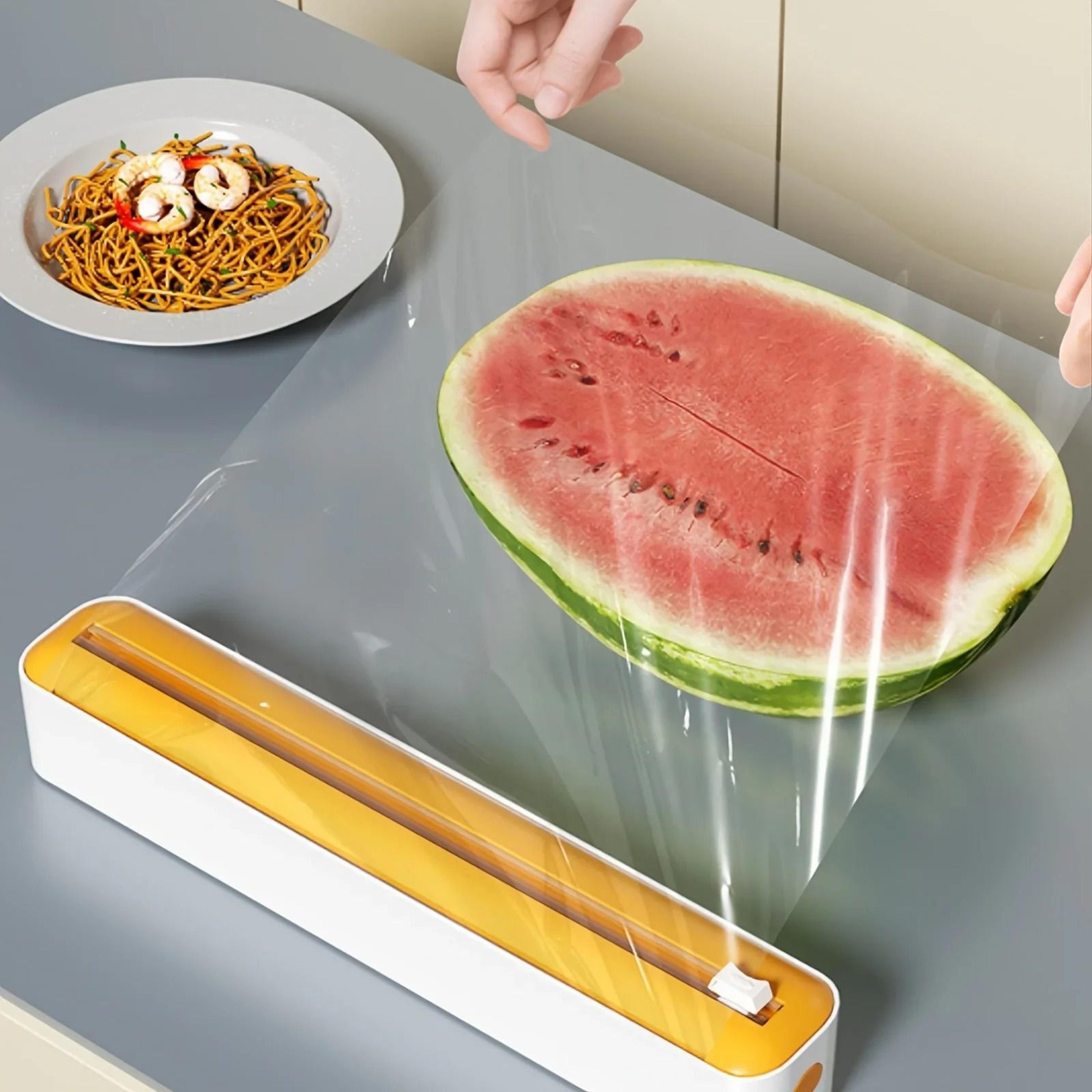 2in1 Plastic Wrap  Foil Dispenser With Slide Cutter For Organized Kitchen Storage 4