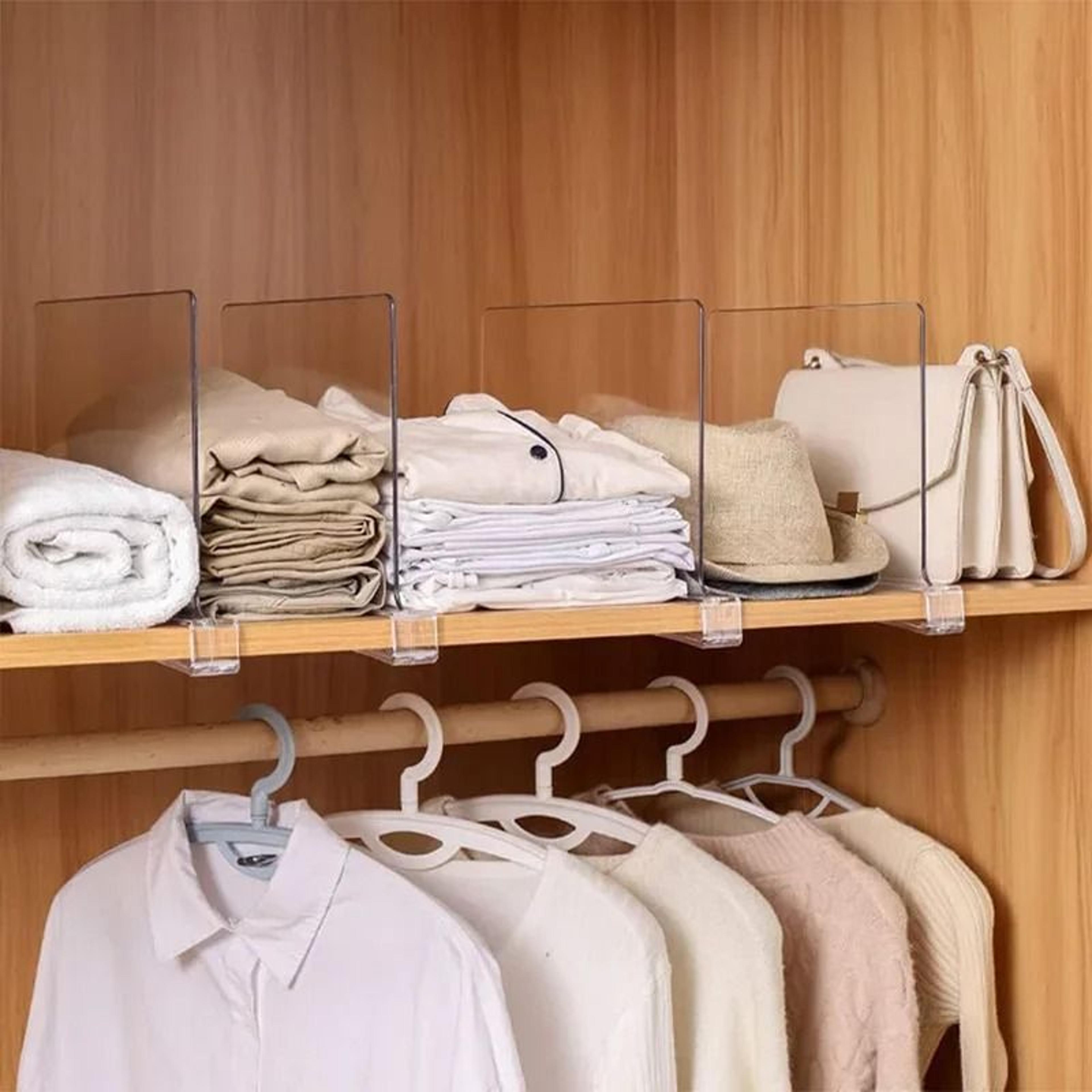 Transparent Closet Shelf Divider Set For Wardrobe Cabinet  Bookcase Organization 1