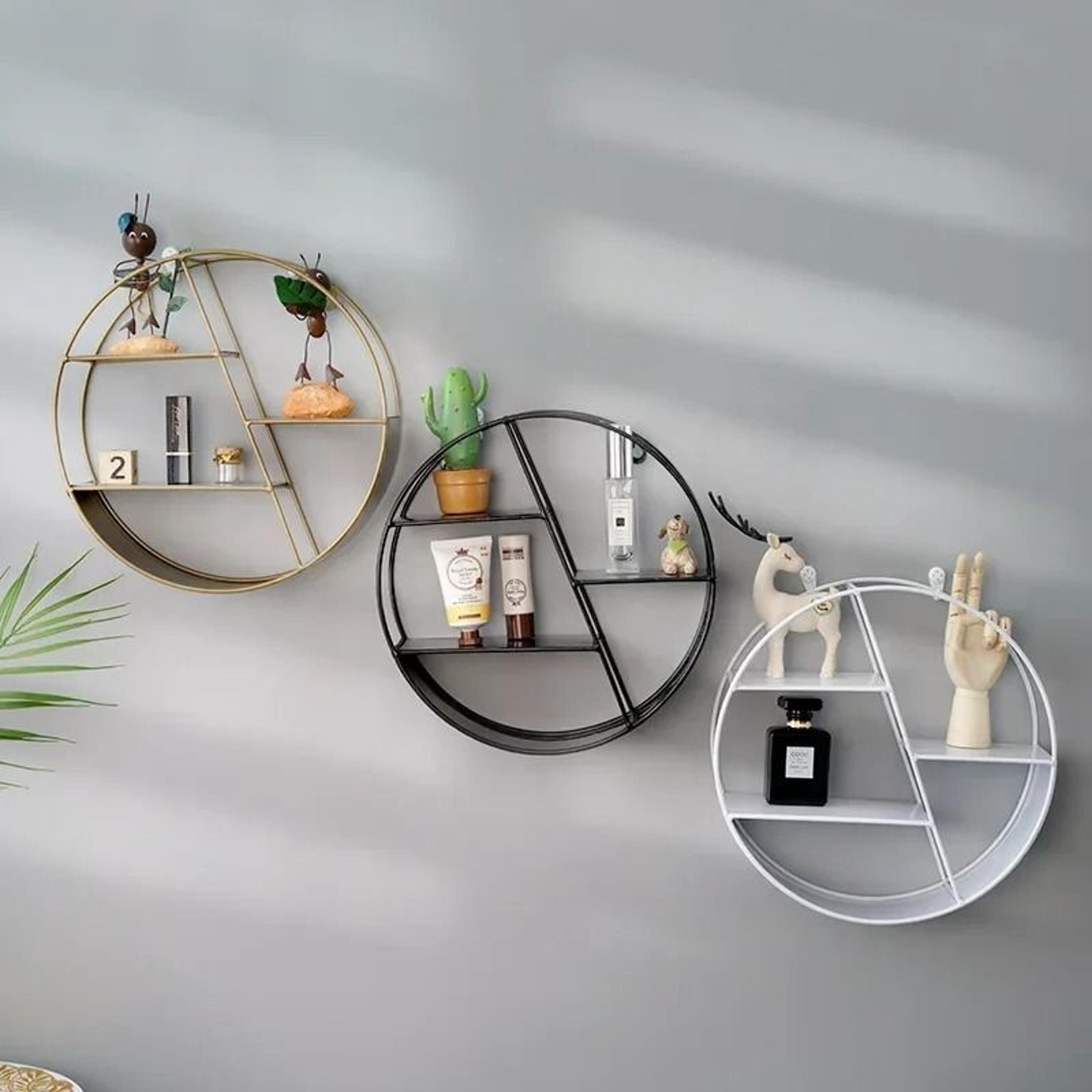 Nordic Circular Wall Mounted Floating Shelf For Plants Decor  Home Organization 1