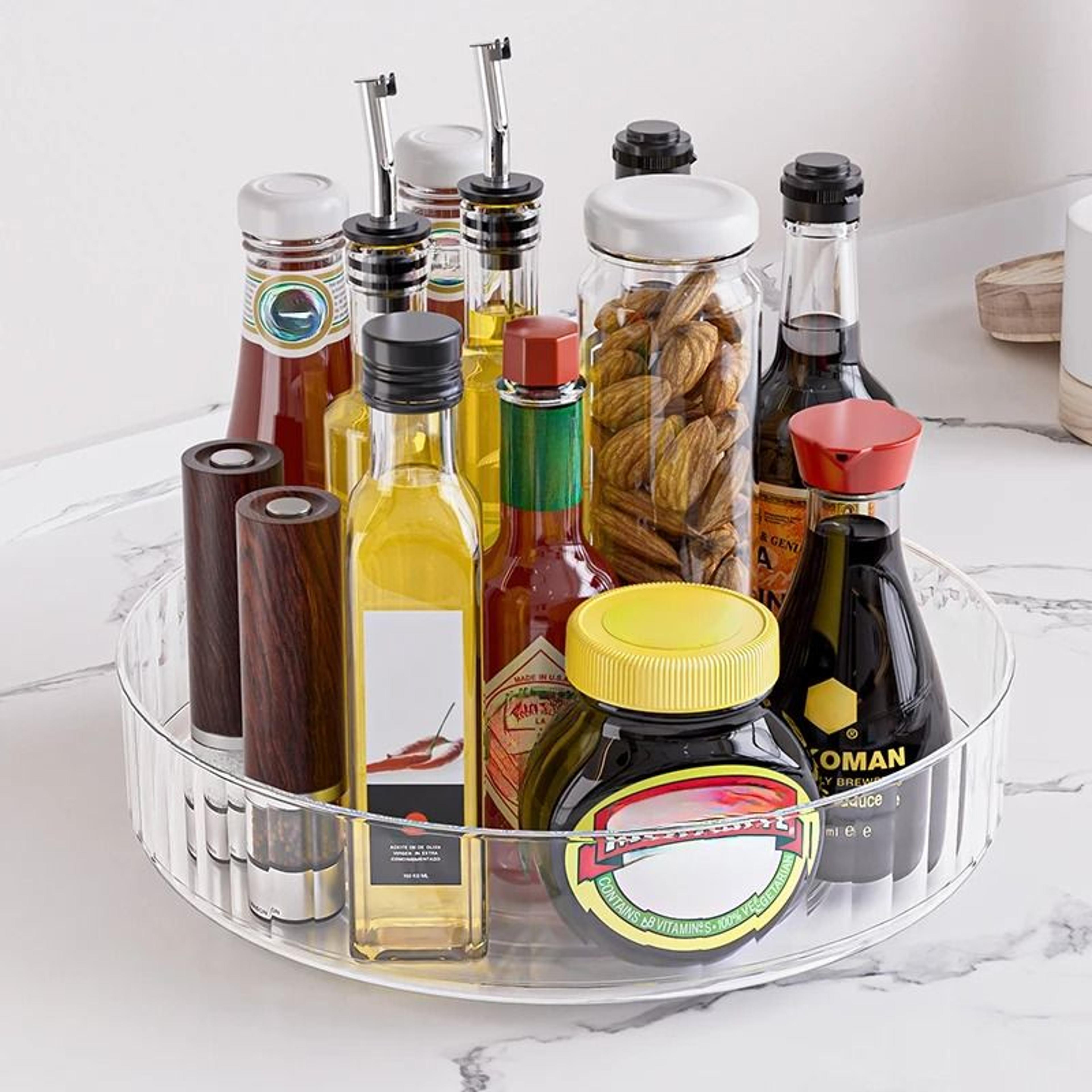 360 Rotating Lazy Susan Organizer Tray For Refrigerator Pantry Countertop  Spice Storage 2