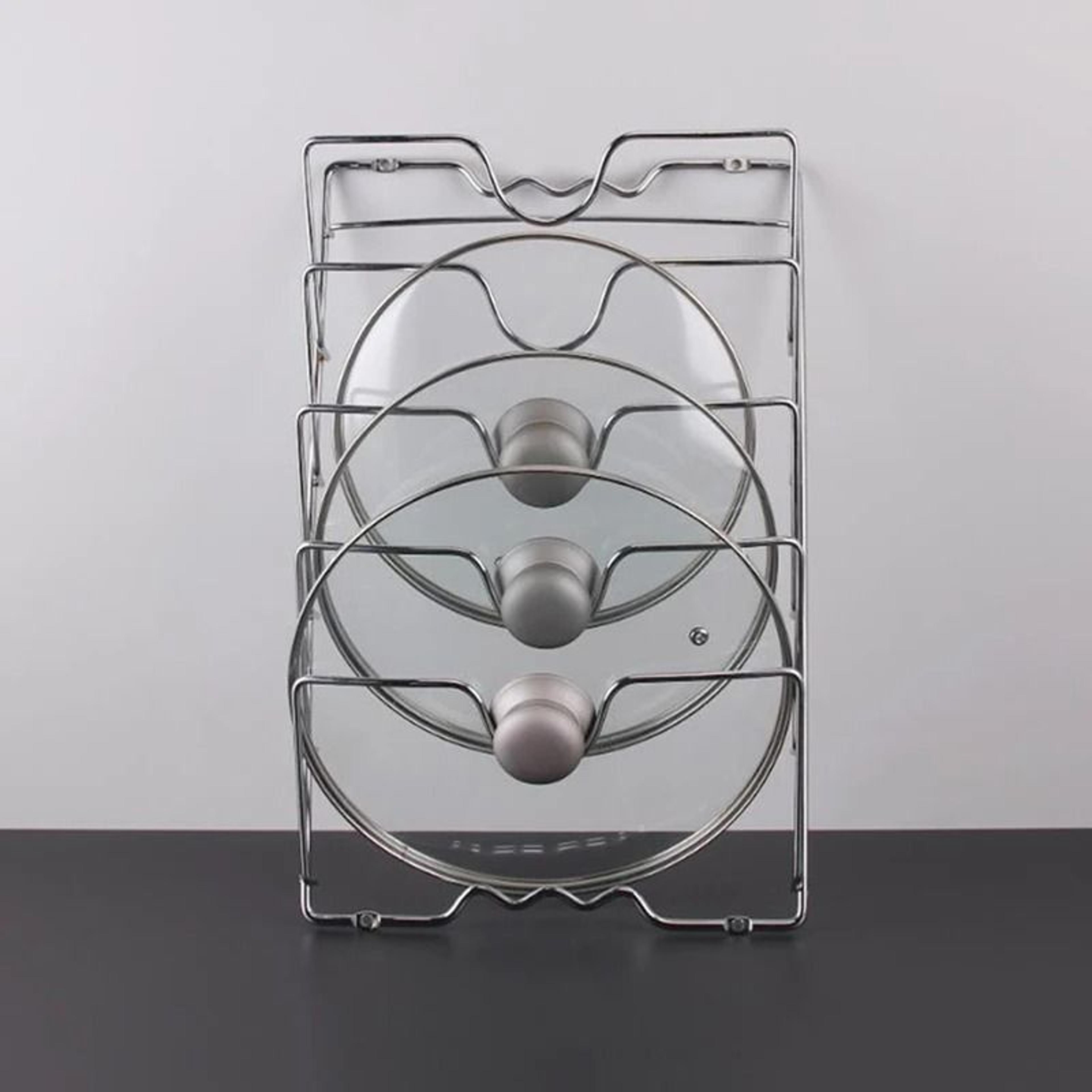 5Tier Wall Mounted Pot Lid Organizer Rack For Kitchen Cabinets Pantry  Cookware Storage 3
