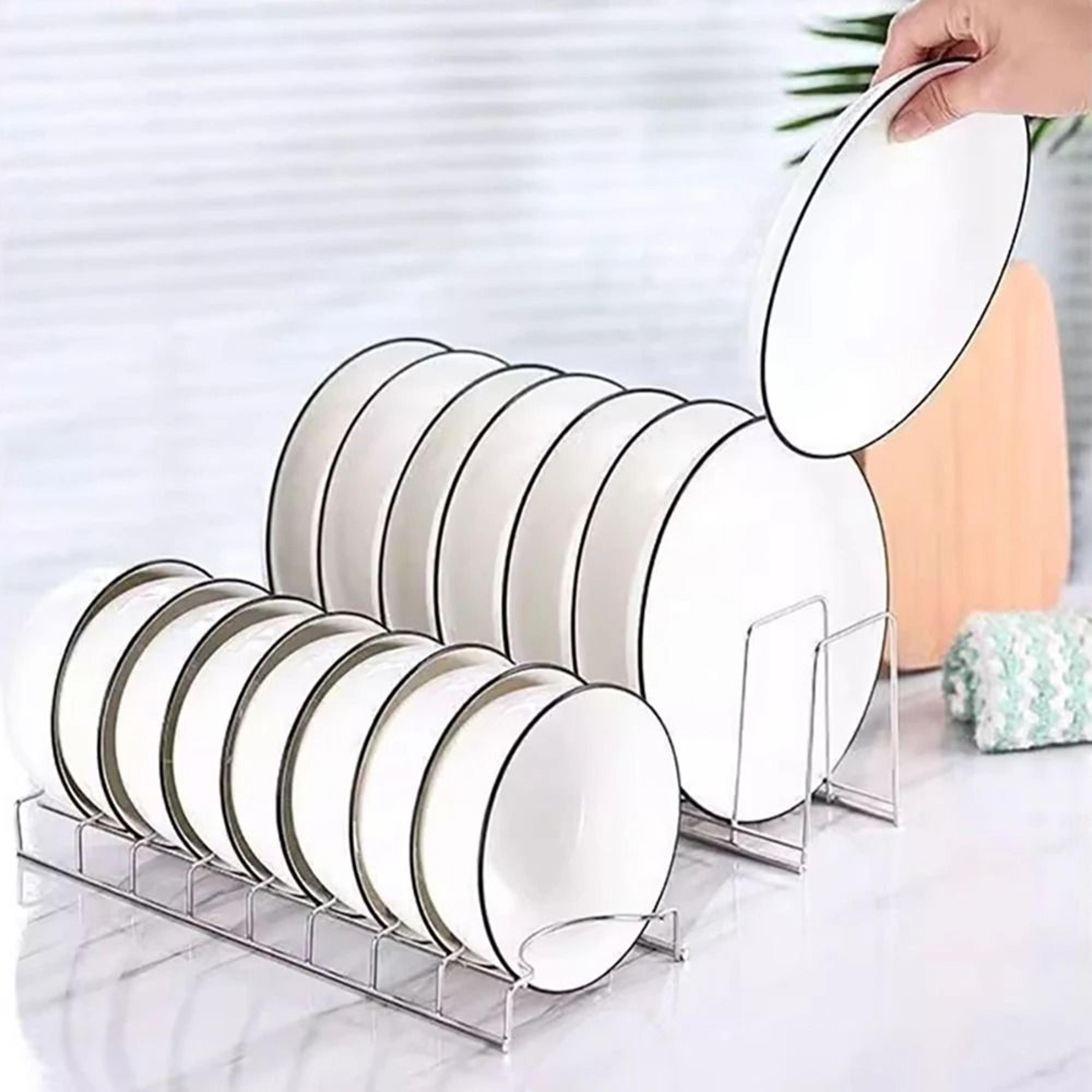 Stainless Steel Dish Draining Rack Space Saving Plate  Bowl Organizer 0