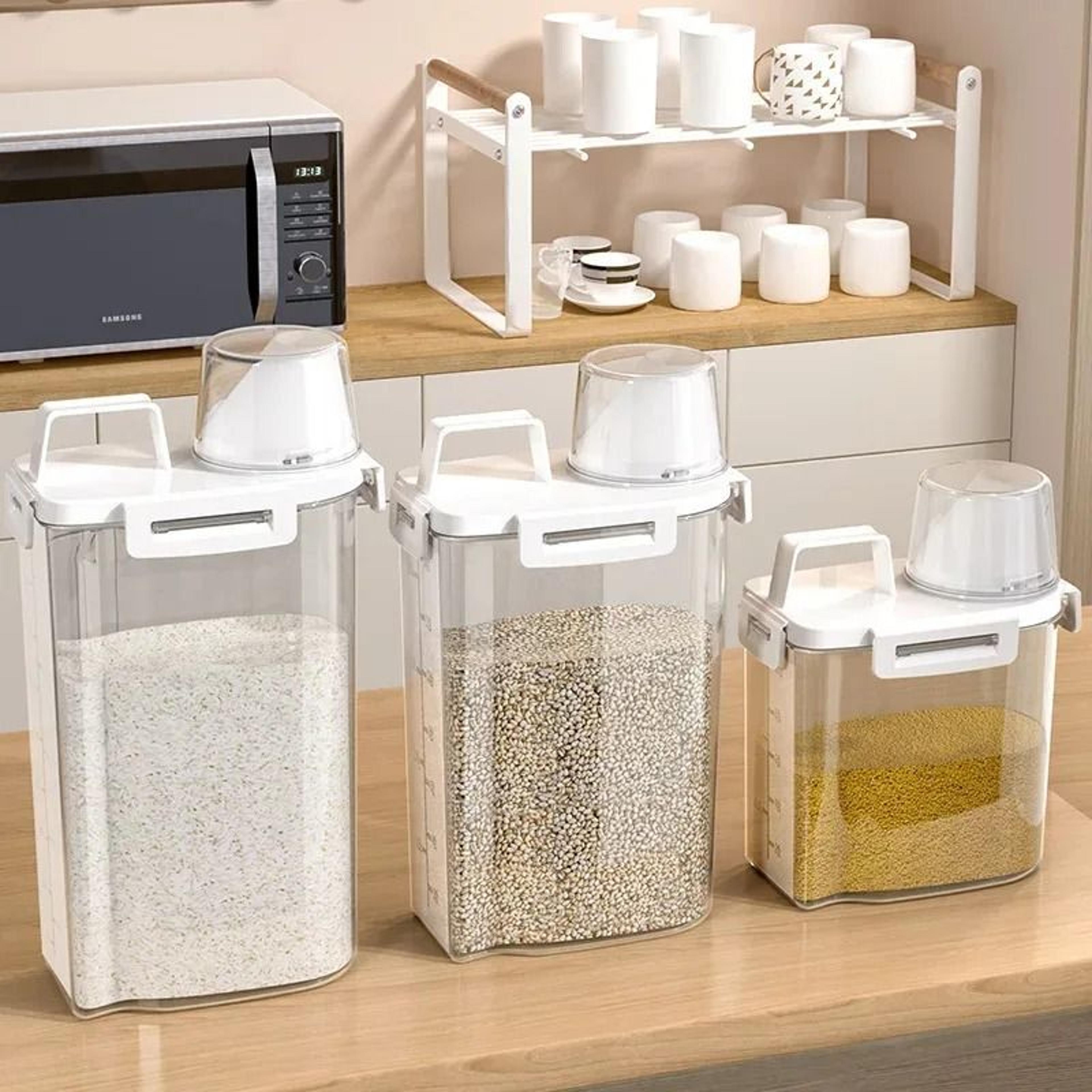 Airtight Transparent Grain Storage Container For Rice Tea  Dry Food Organization 5