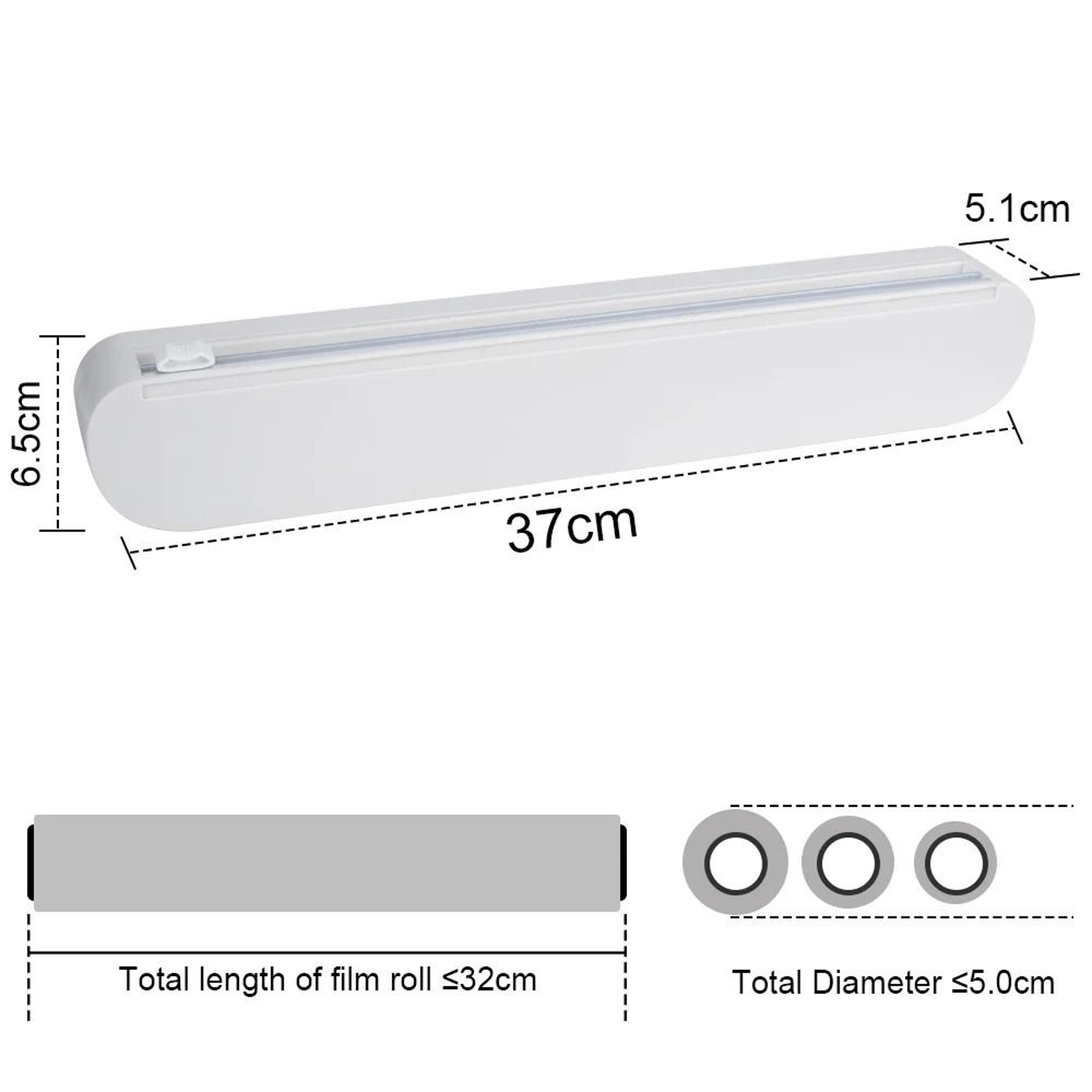 WallMounted Plastic Wrap Dispenser With Sharp Cutter  PunchFree Cling Film Cutter For Kitchen Food  4