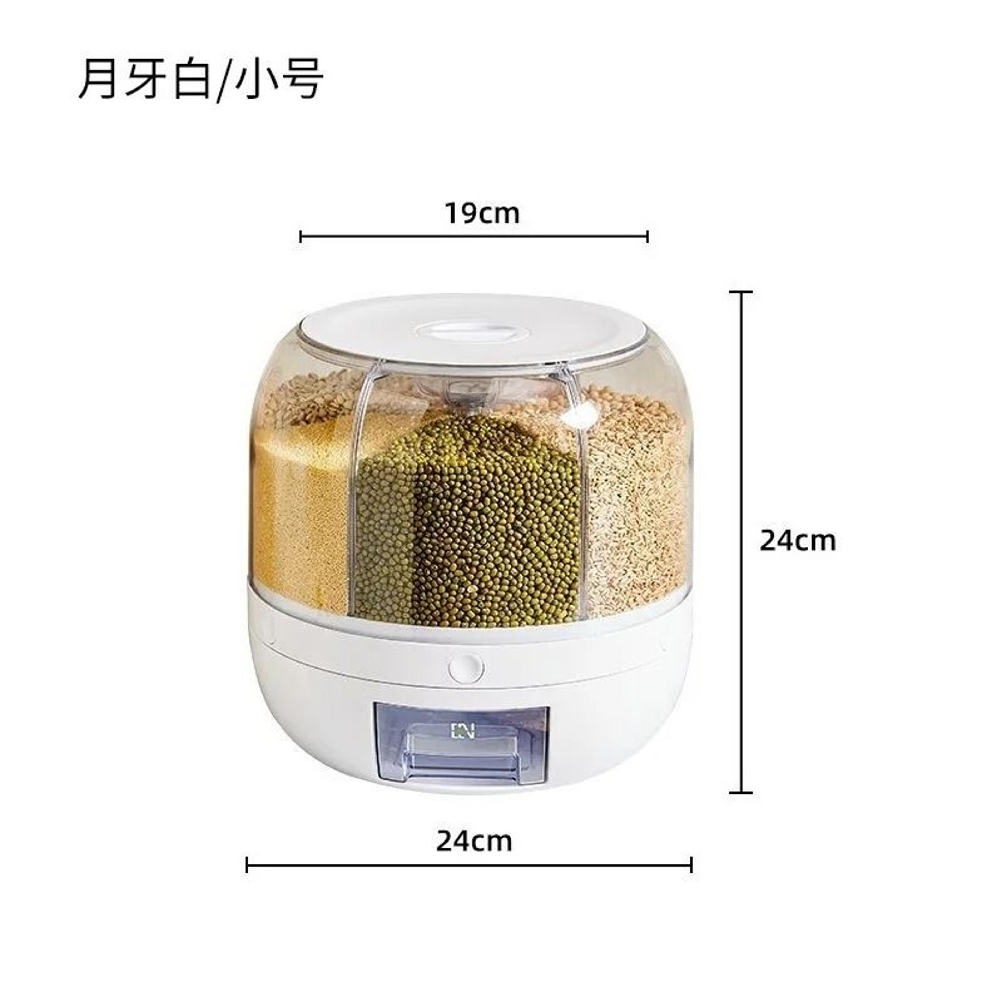 Rotating Multi Grid Rice  Grain Storage Container Moisture Proof Food Dispenser Organizer 5
