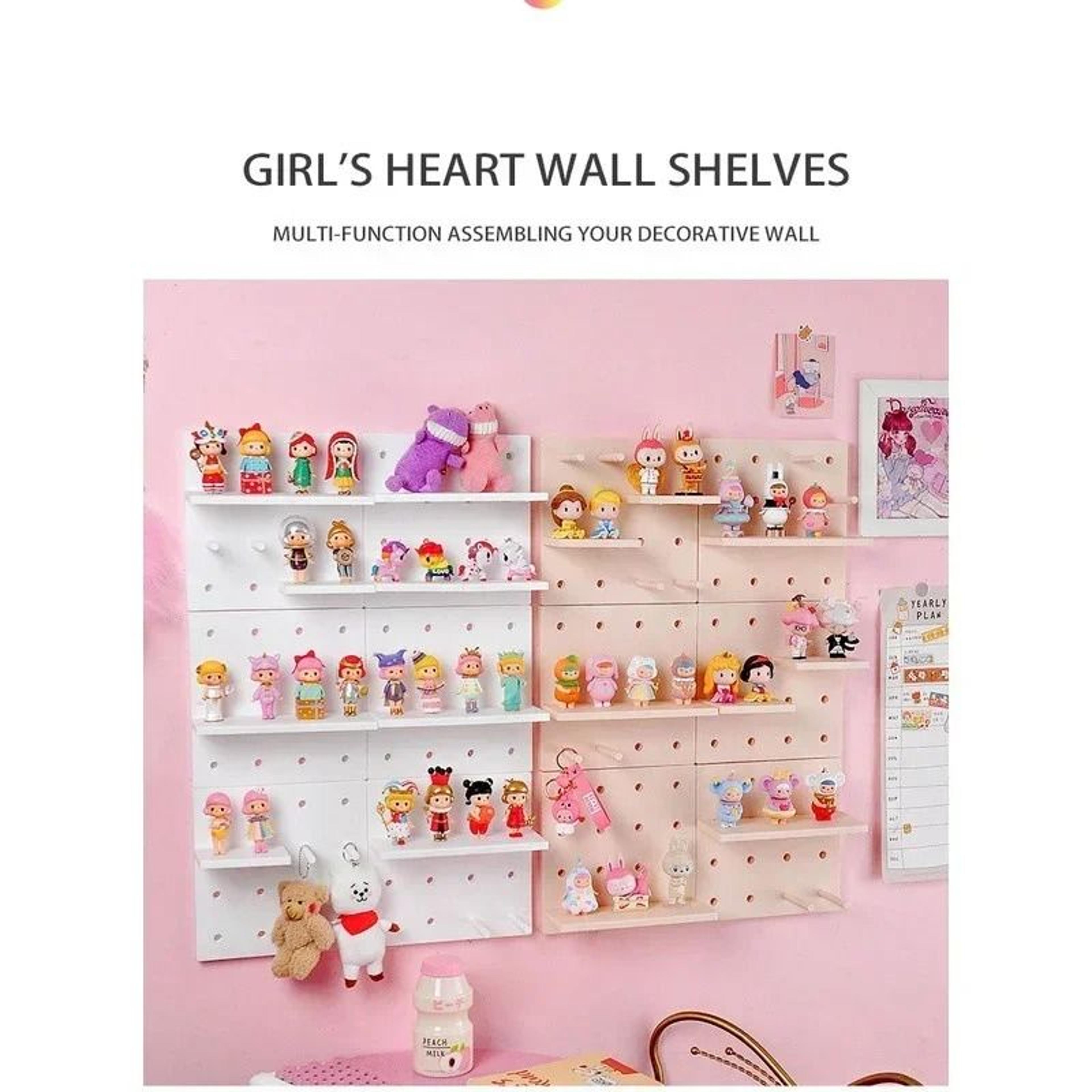 Modern Pegboard Wall Organizer Shelf Punch Free Storage Display Board For Kitchen Bedroom  Living R 3
