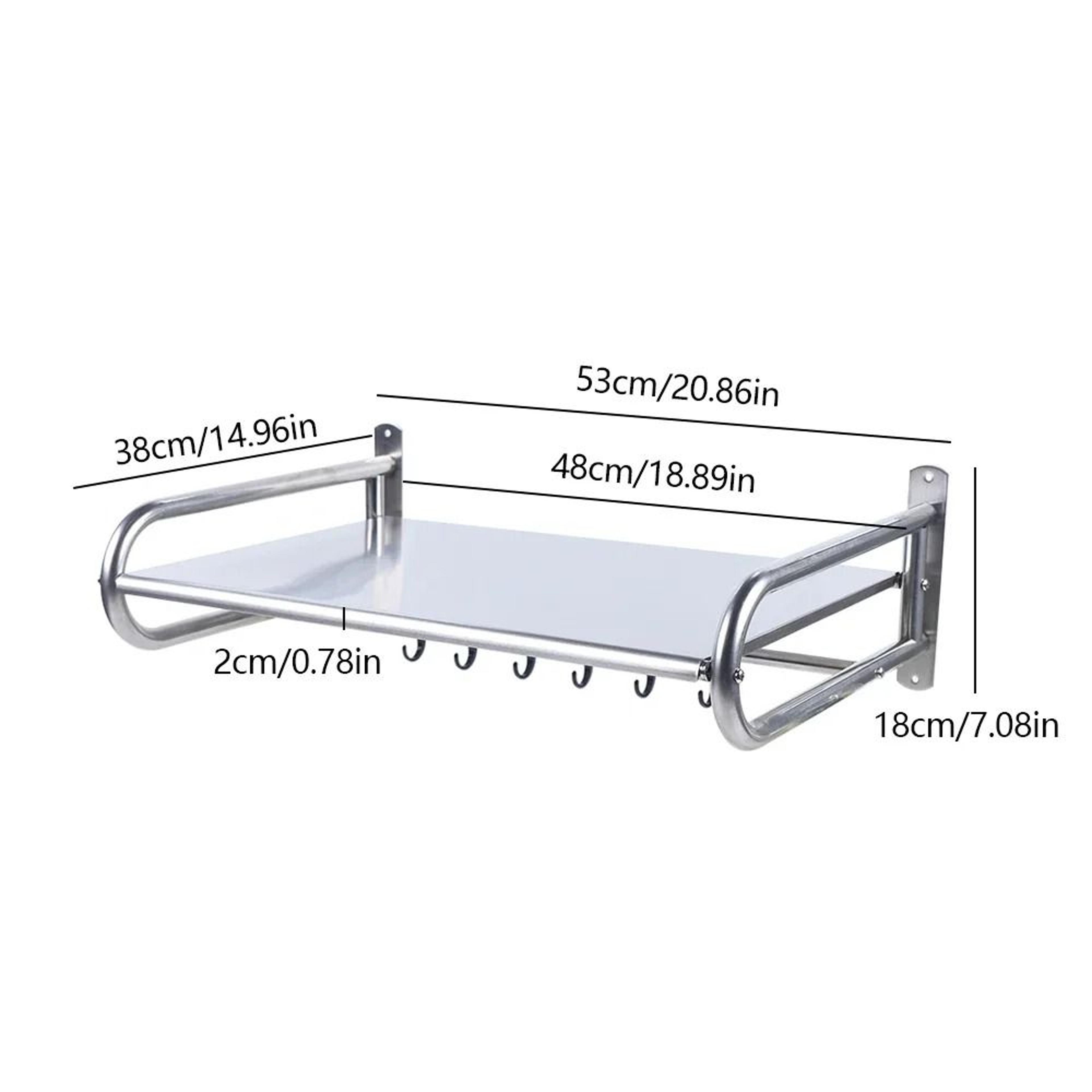 Stainless Steel Microwave Oven Rack Wall Mounted Kitchen Storage Shelf Space Saver 5
