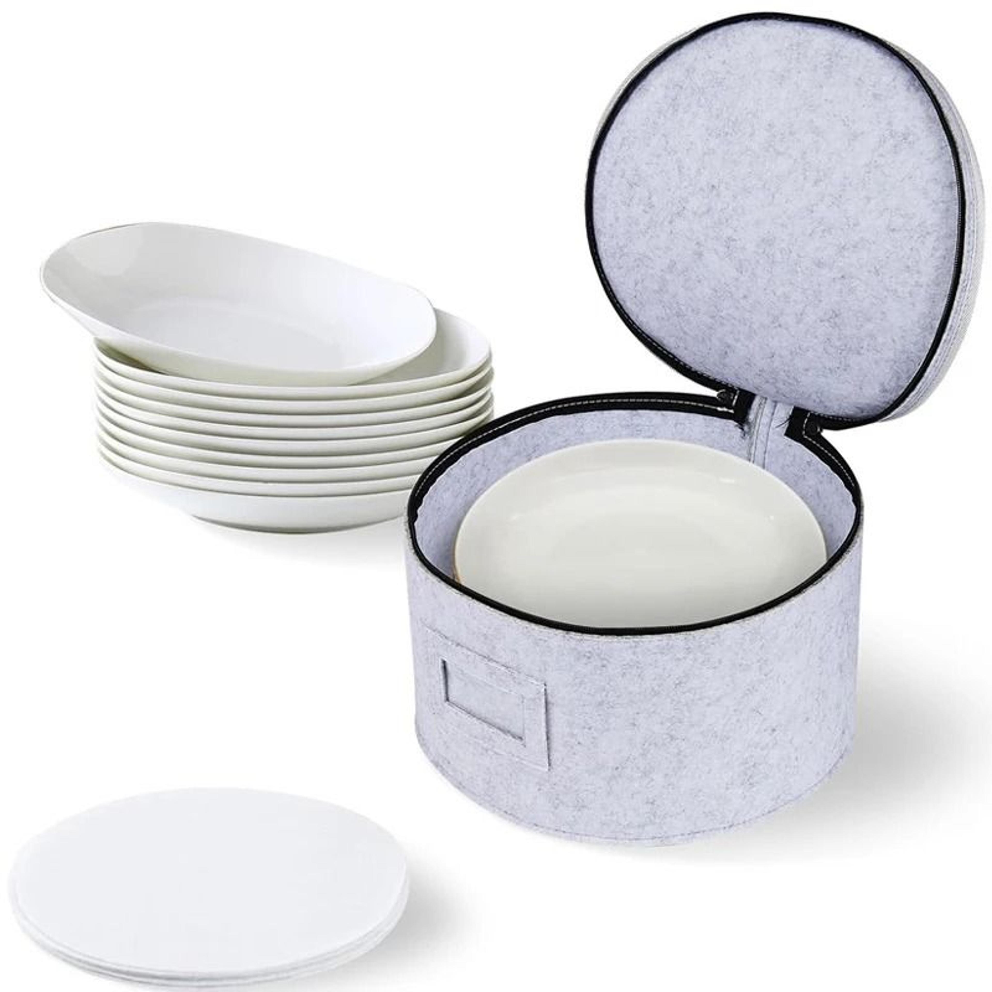 multi-pocket felt kitchen storage organizer hanging holder for cups, plates, spoons & travel essentials