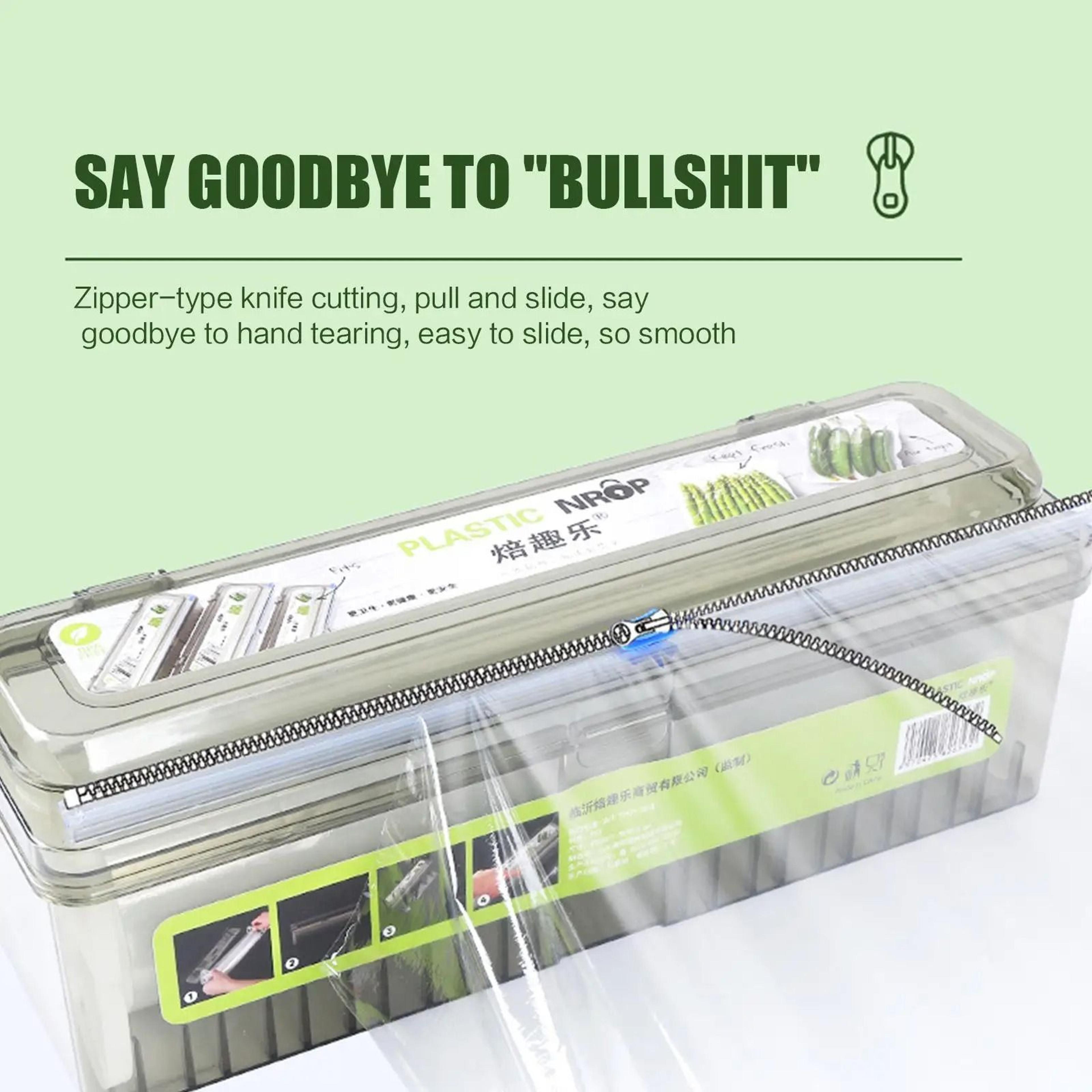 Kitchen Cling Wrap  Foil Dispenser With Cutter Plastic Wrap Organizer For Food Storage 4