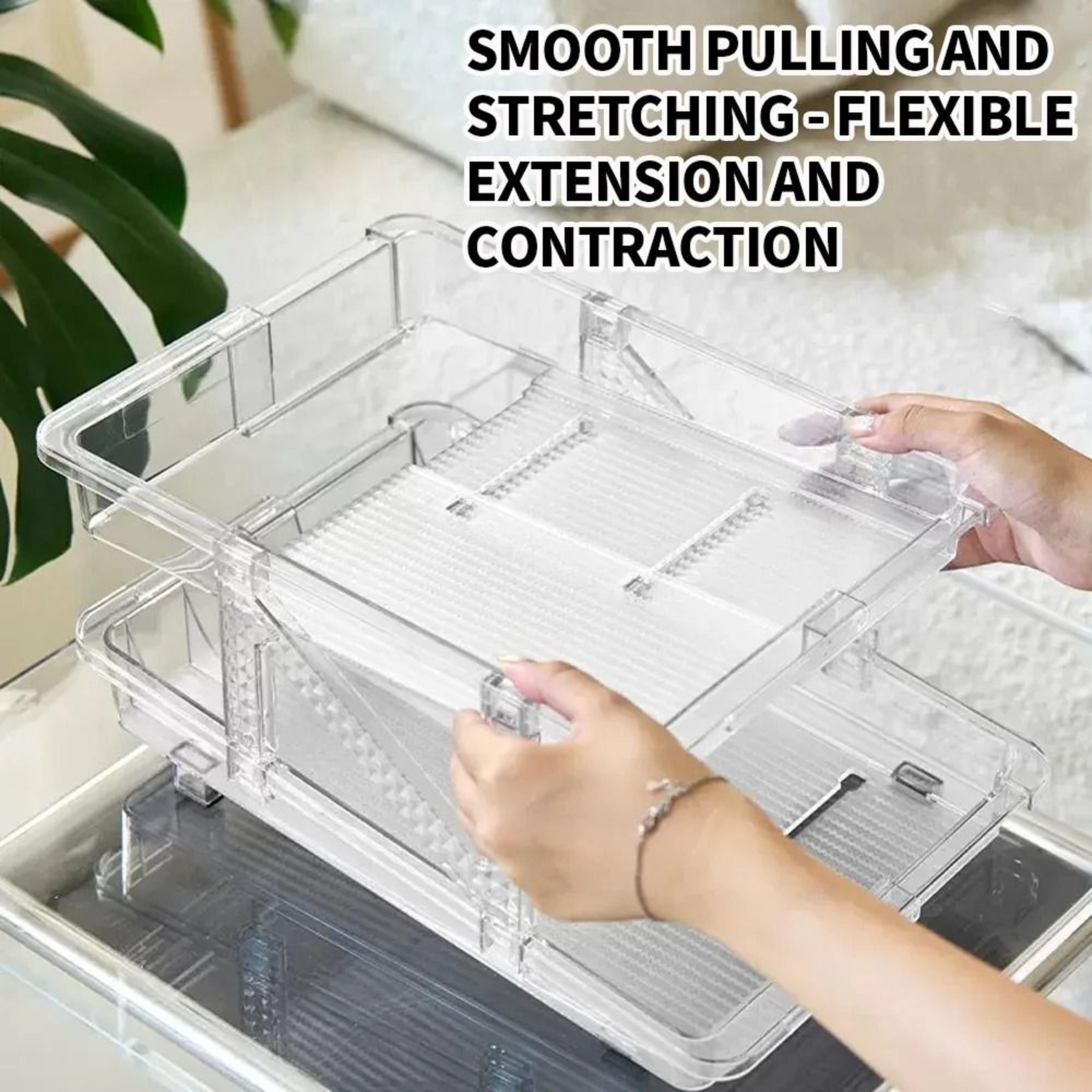DoubleLayer Stackable Beverage Can Organizer Transparent Refrigerator Storage Rack 6