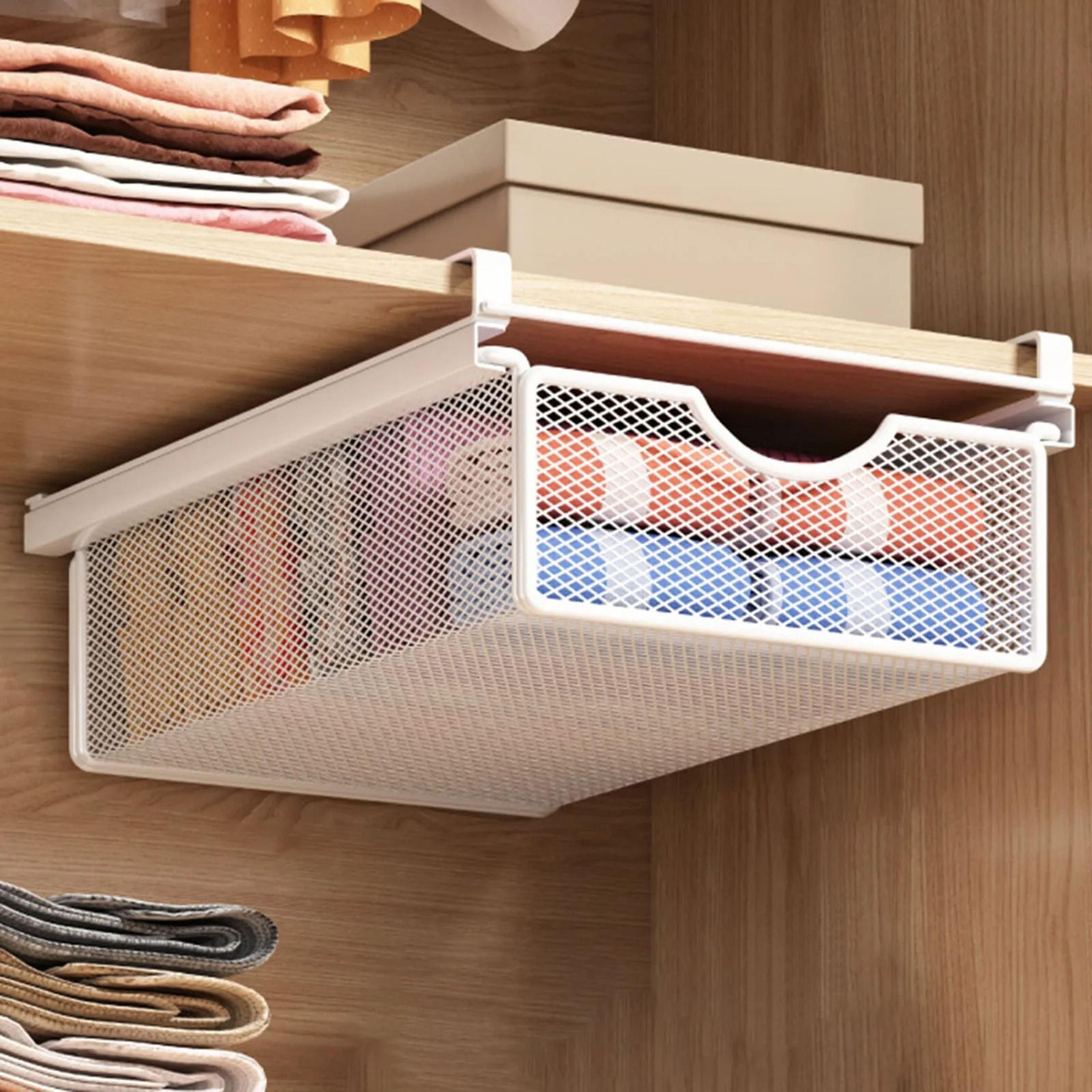 Under Shelf Hanging Storage Basket Space Saving Cabinet Organizer Rack For Kitchen Closet  Pantry 2