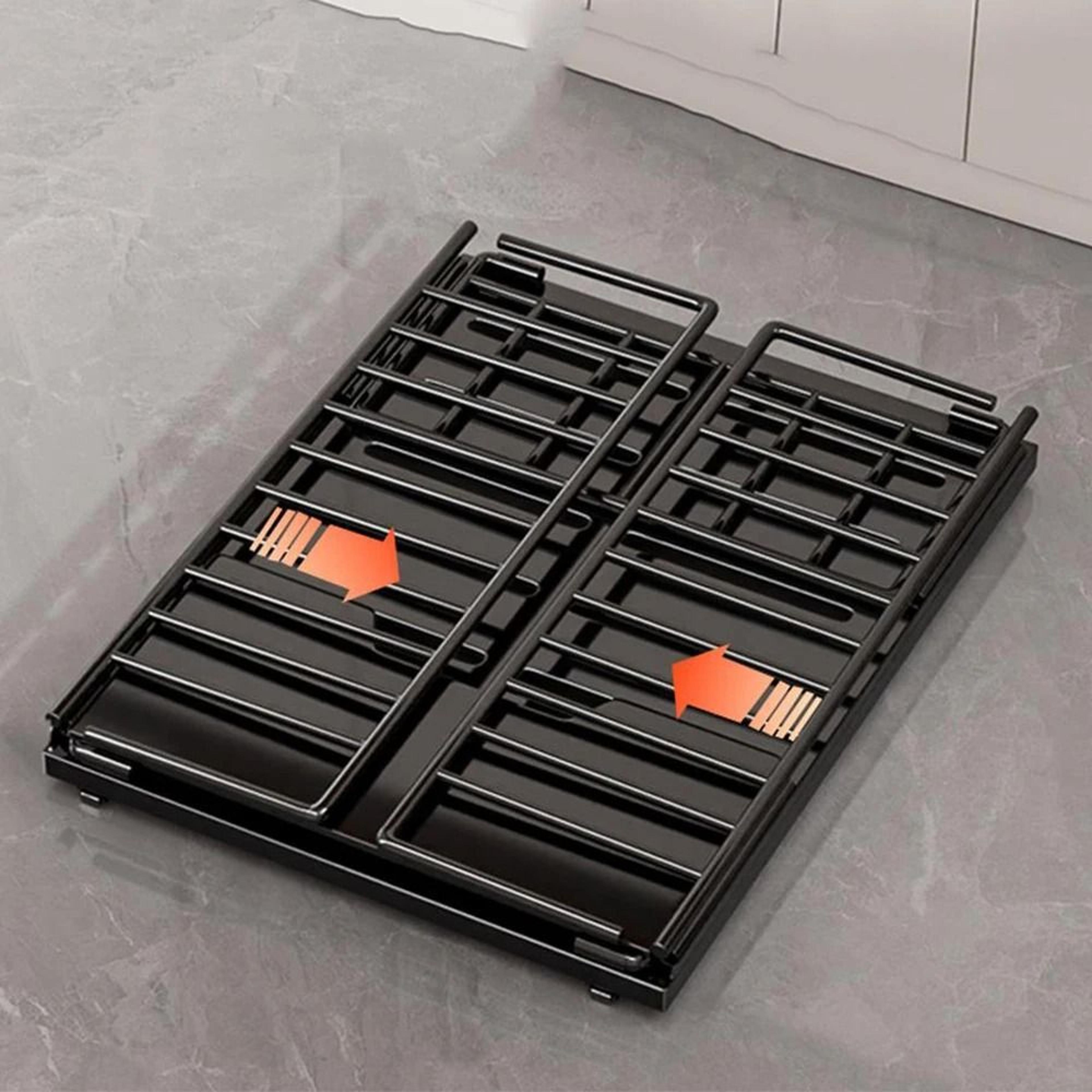 Carbon Steel Pull Out Cabinet Organizer Drawer Foldable Slide Out Storage Rack For Kitchen  Bathroo 4