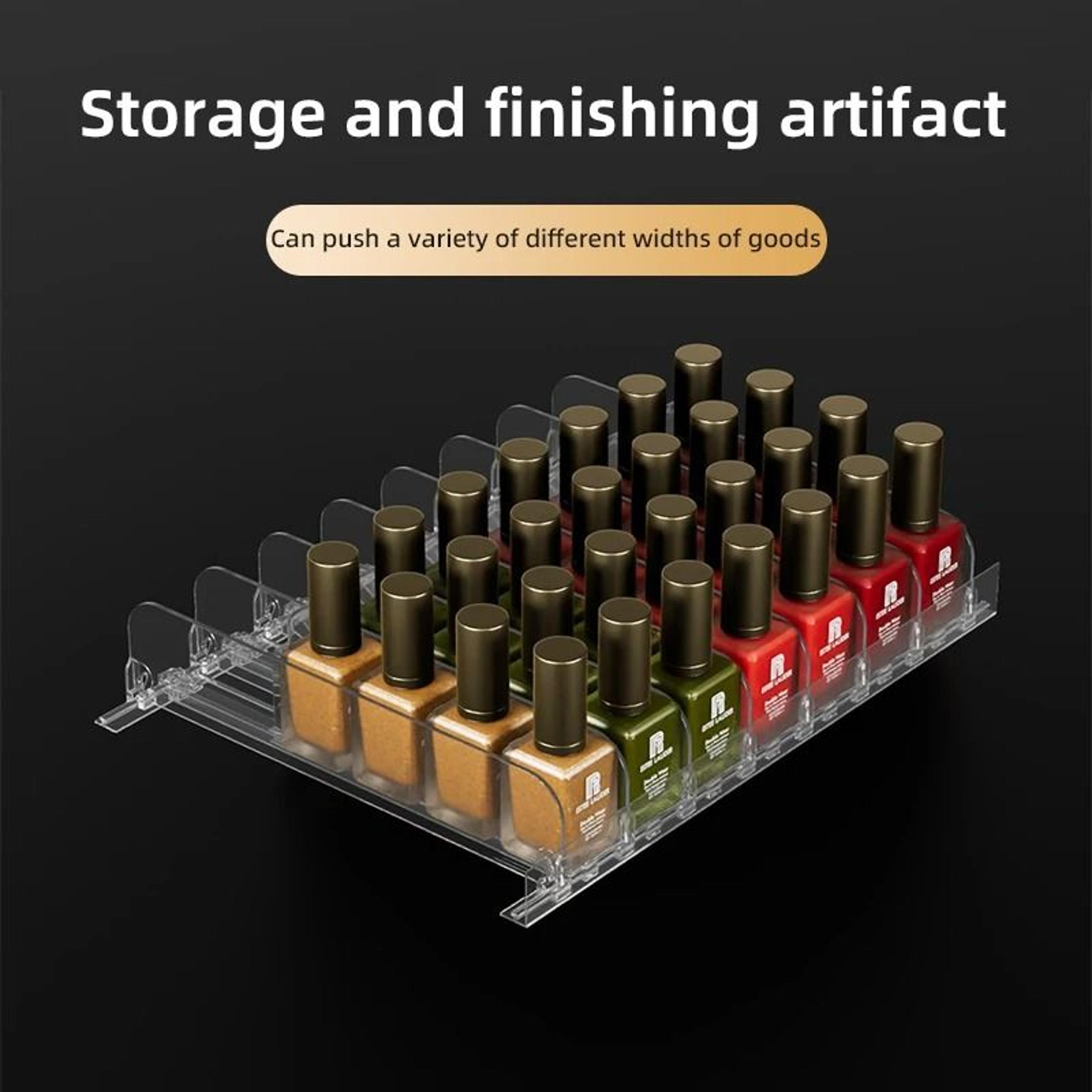 Automatic Shelf Pusher Display Rack For Cosmetics Lipstick Nail Polish  Retail Product Organization 5