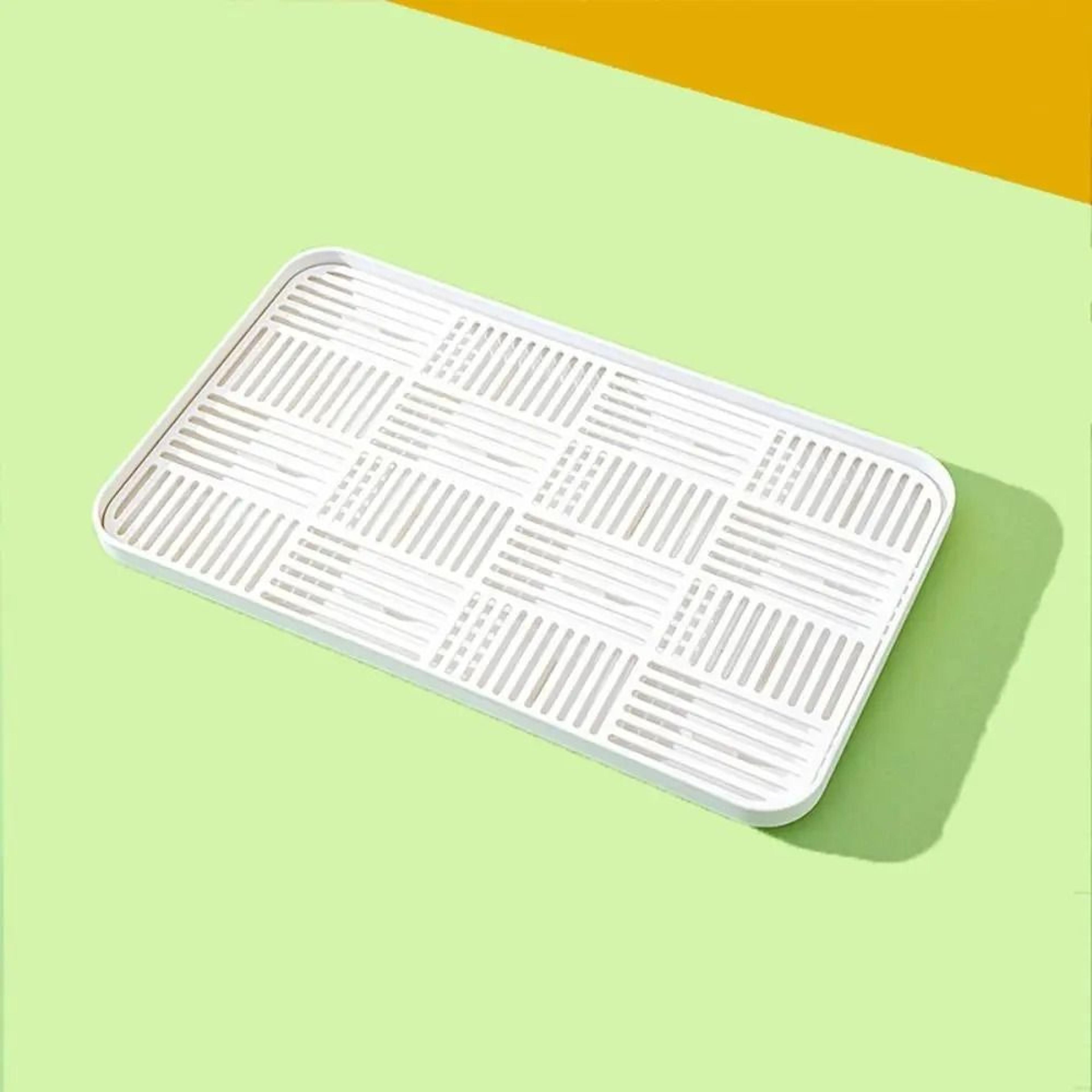Double Layer Dish Drainer Tray With Detachable Drain Grid For Kitchen Counter Organization 8