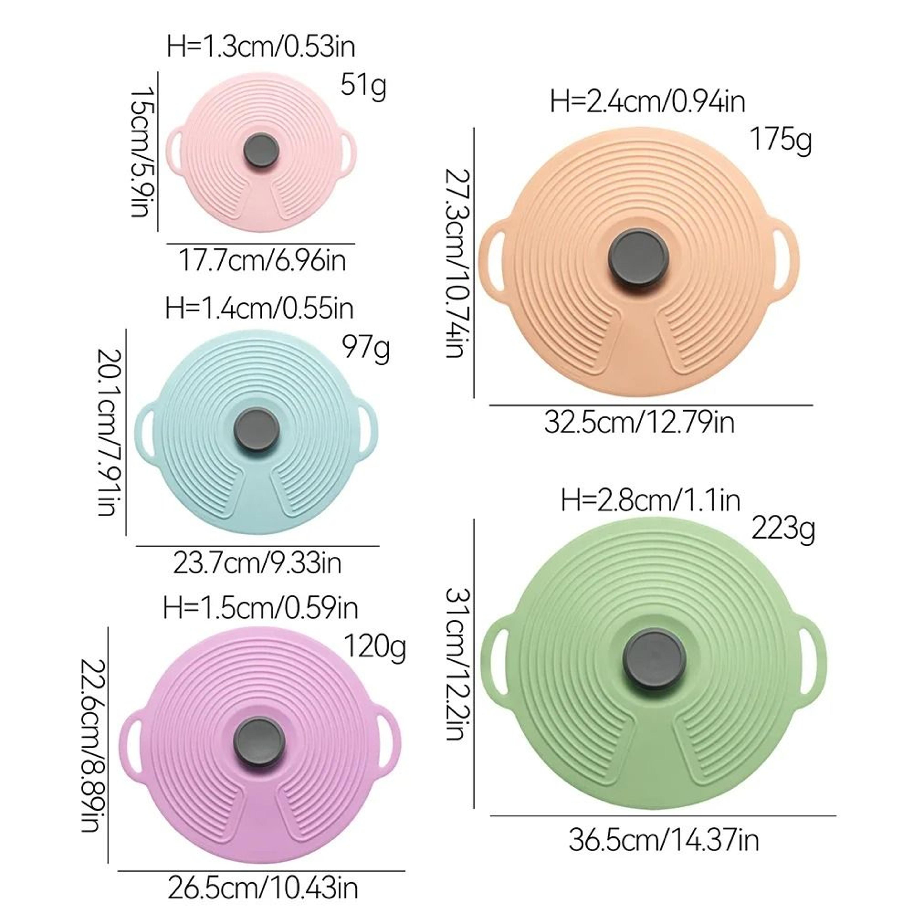 Reusable Silicone FreshKeeping Pot Cover Set  AntiOverflow Dustproof Food Sealing Lids 2