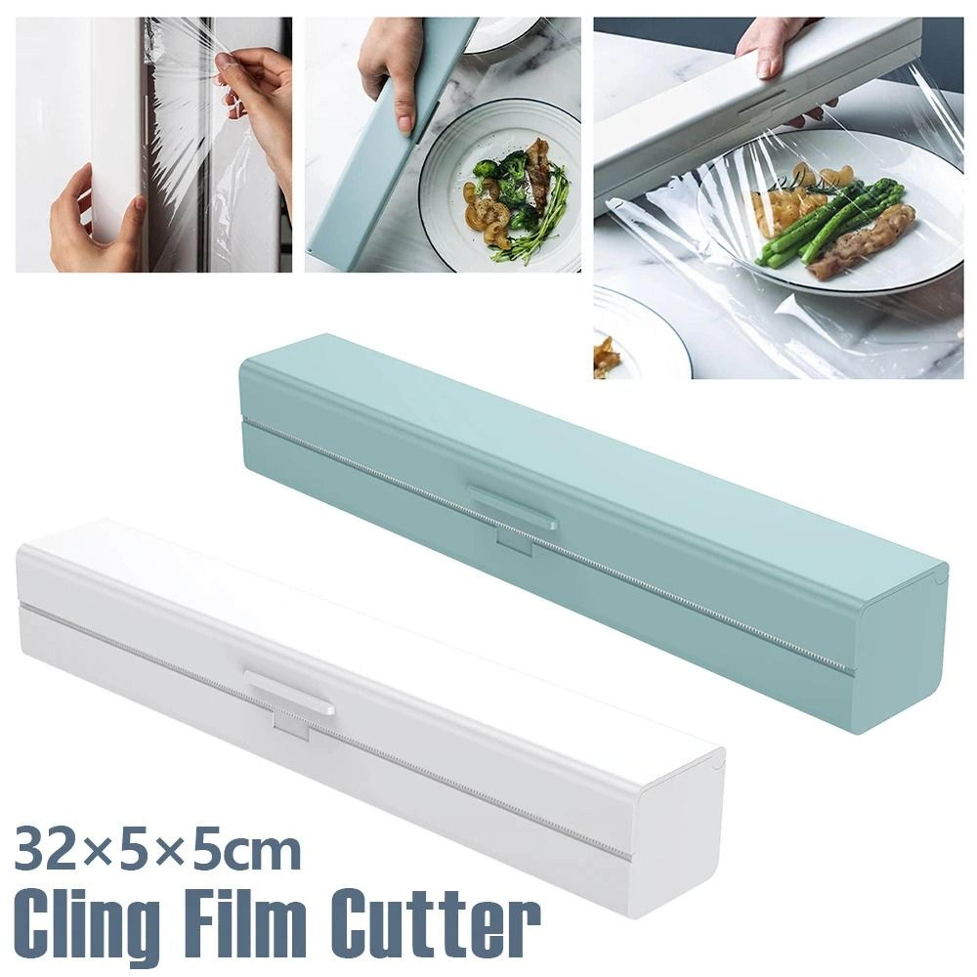 reusable food wrap dispenser with built-in cling film & foil cutter