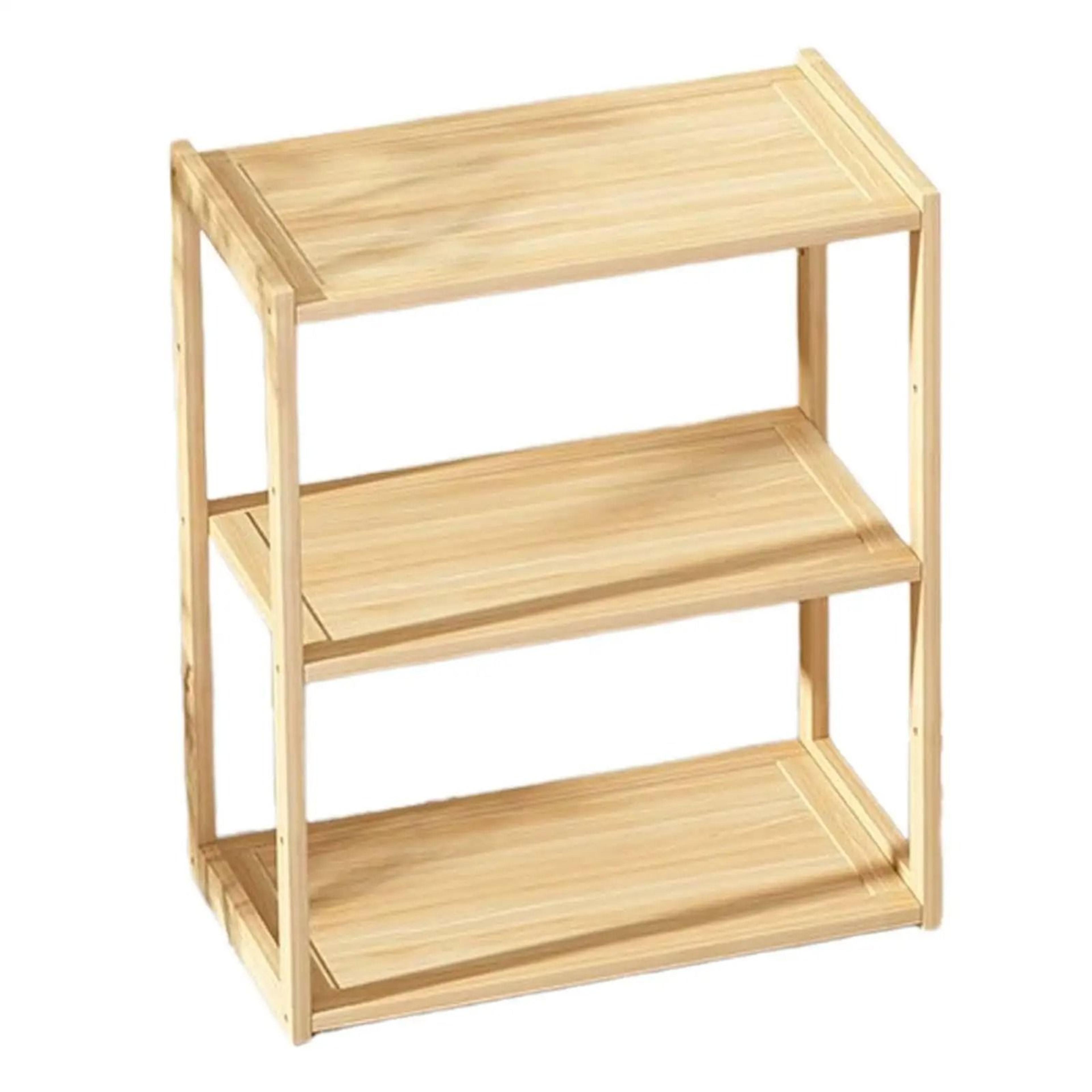 Rustic Wooden Desktop Storage Rack  MultiTier Tabletop Display Shelf For Home  Office Organization 1