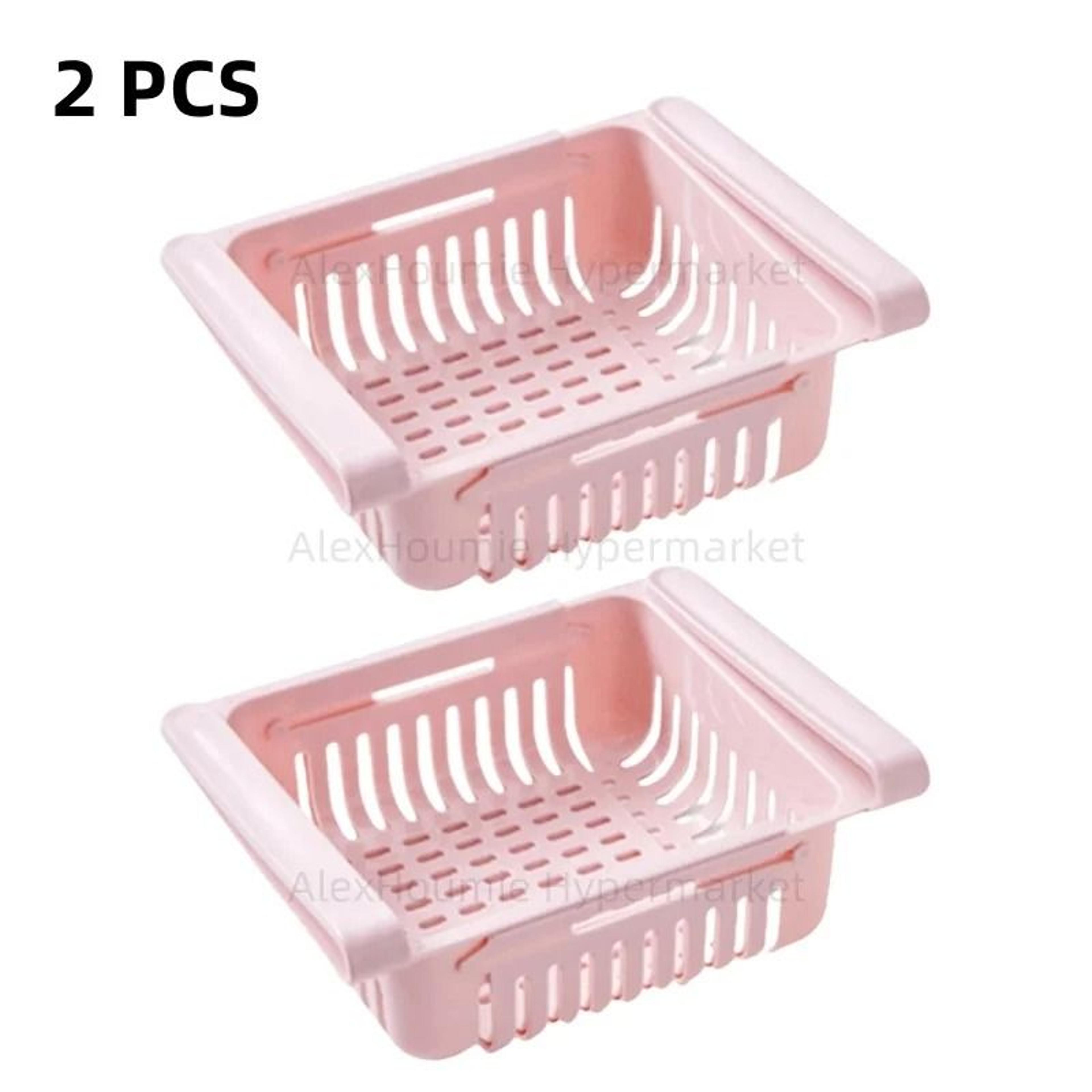 2Pack Retractable Refrigerator Hanging Drawer Organizer With PullOut Storage Shelves 9