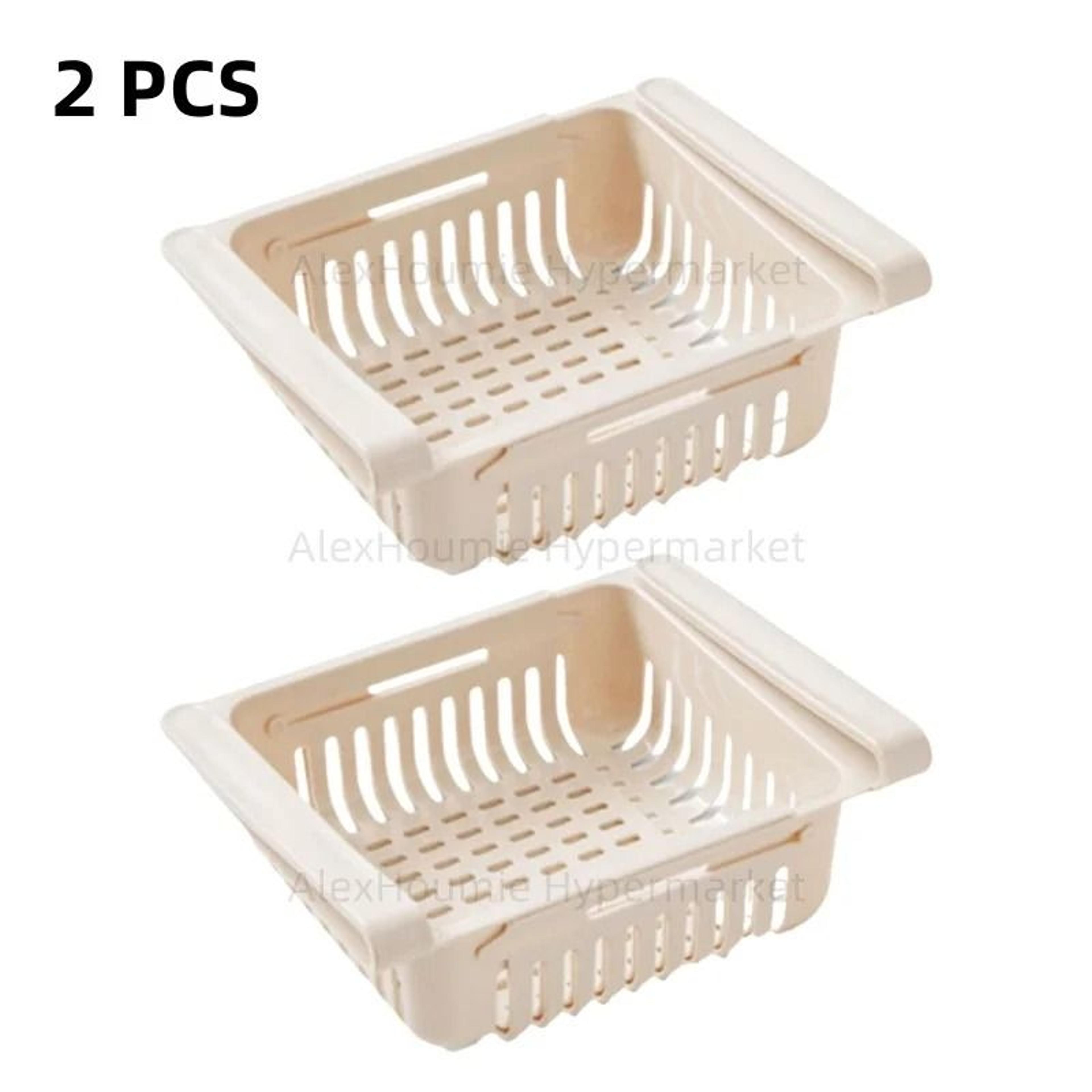 2Pack Retractable Refrigerator Hanging Drawer Organizer With PullOut Storage Shelves 10