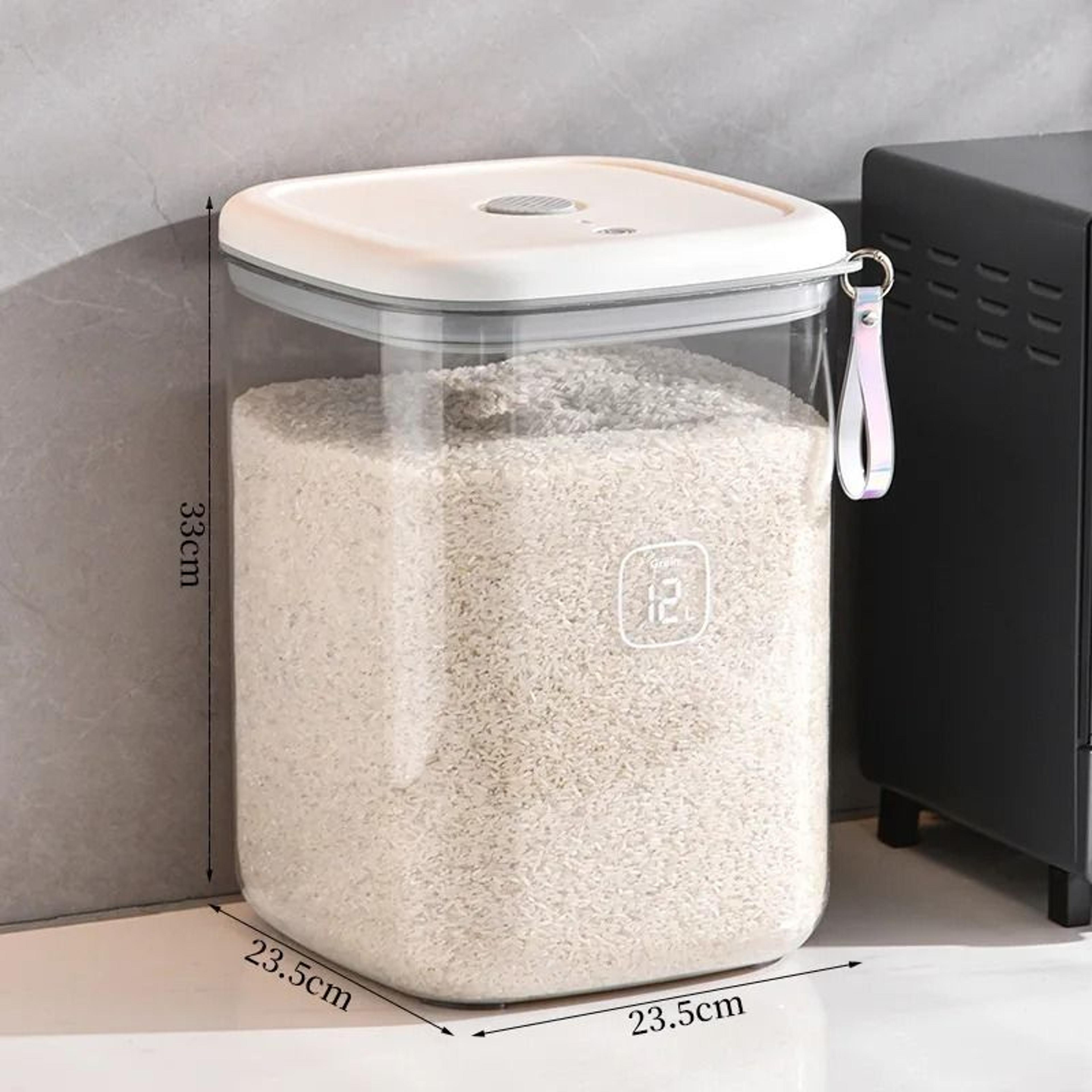 Large Capacity Airtight Rice Storage Bucket  MoistureProof Grain Container With Smart Dispensing Li 7